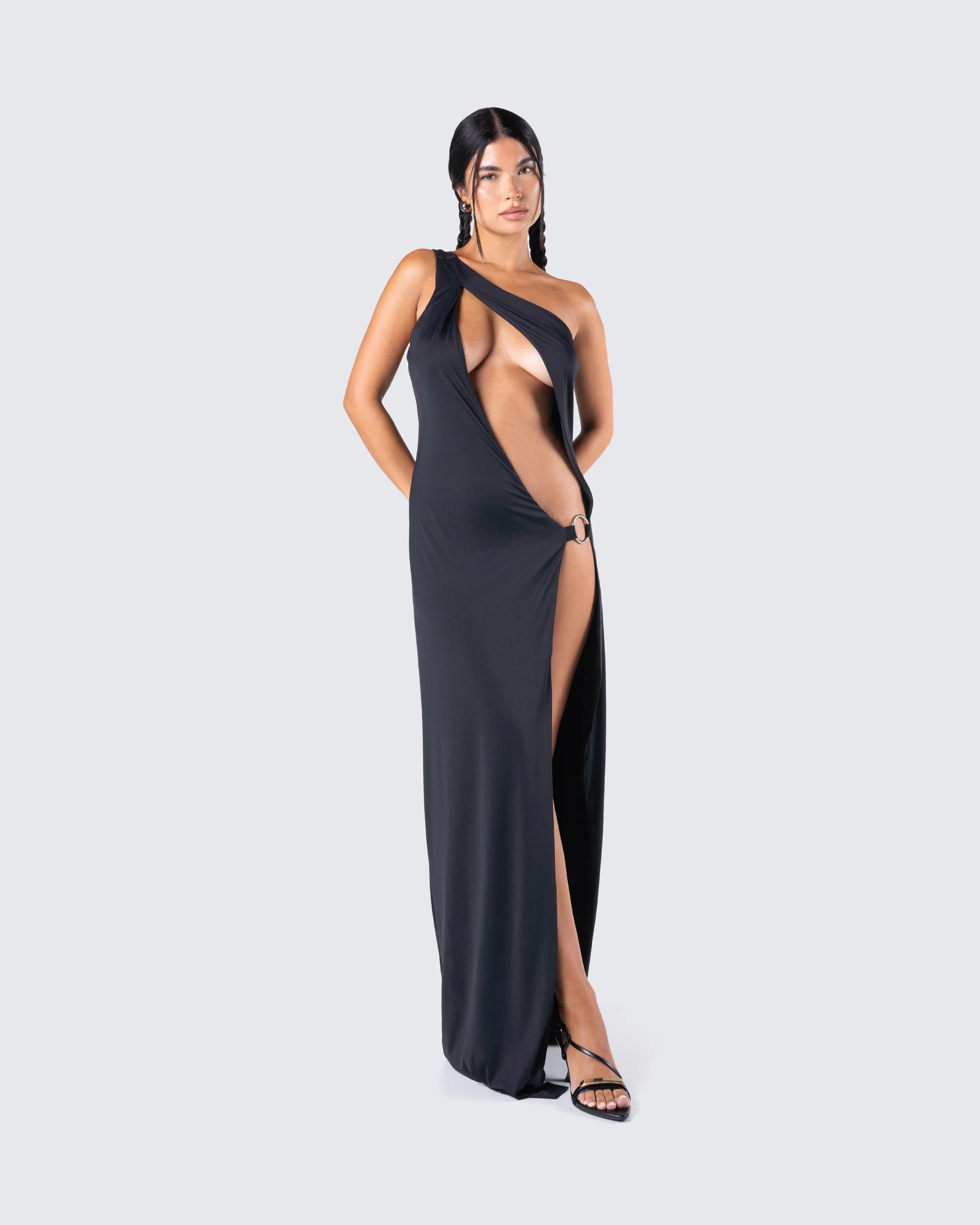 Dorian Black Cut Out Dress - Image 8