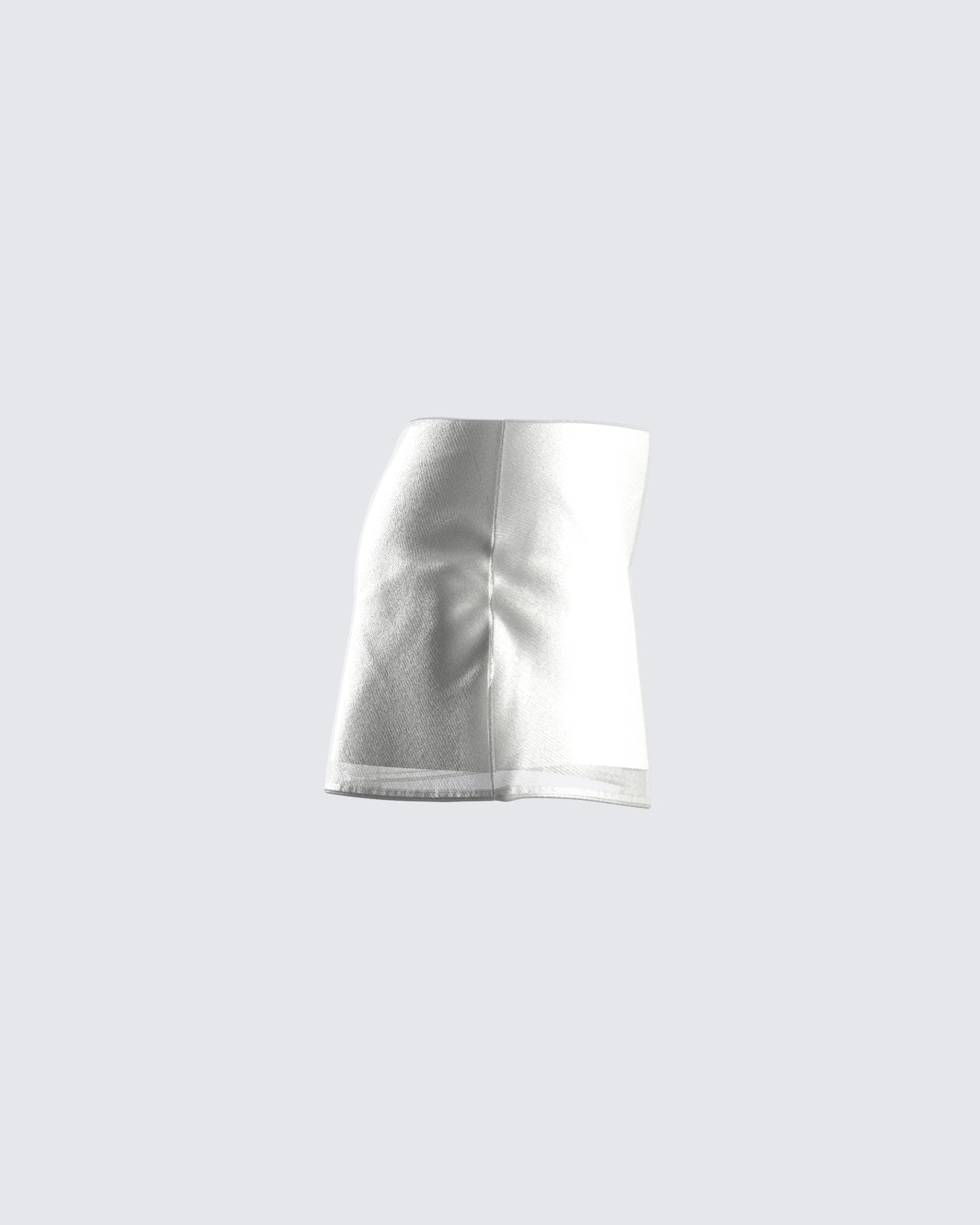 Dory White Chiffon Mini Skirt - Image 2