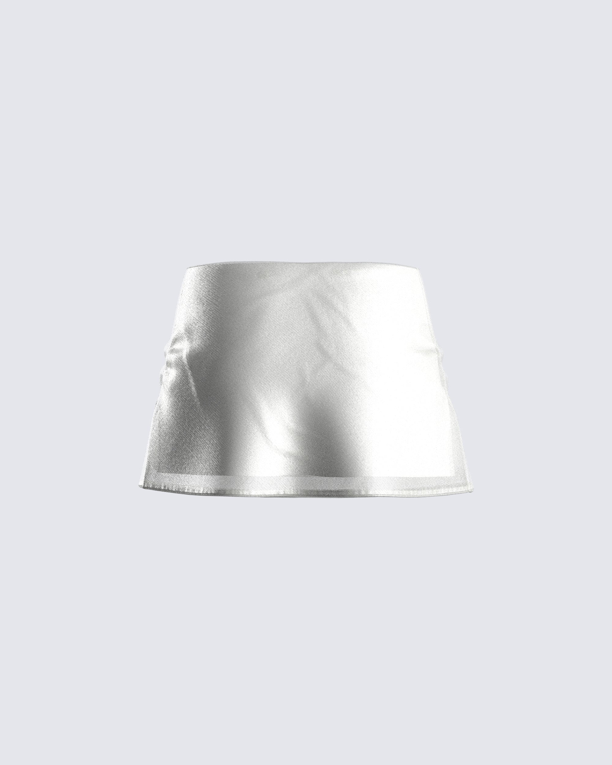 Dory White Chiffon Mini Skirt - Image 3