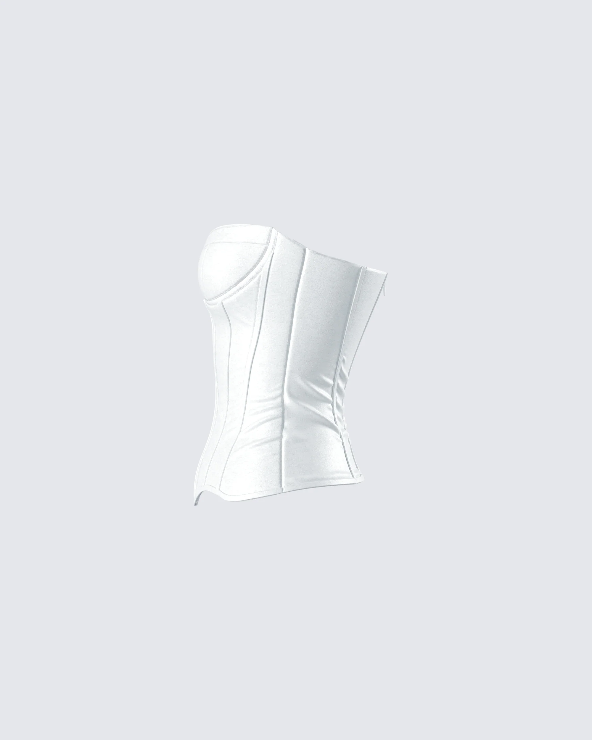Dory White Satin Corset Top - Image 2