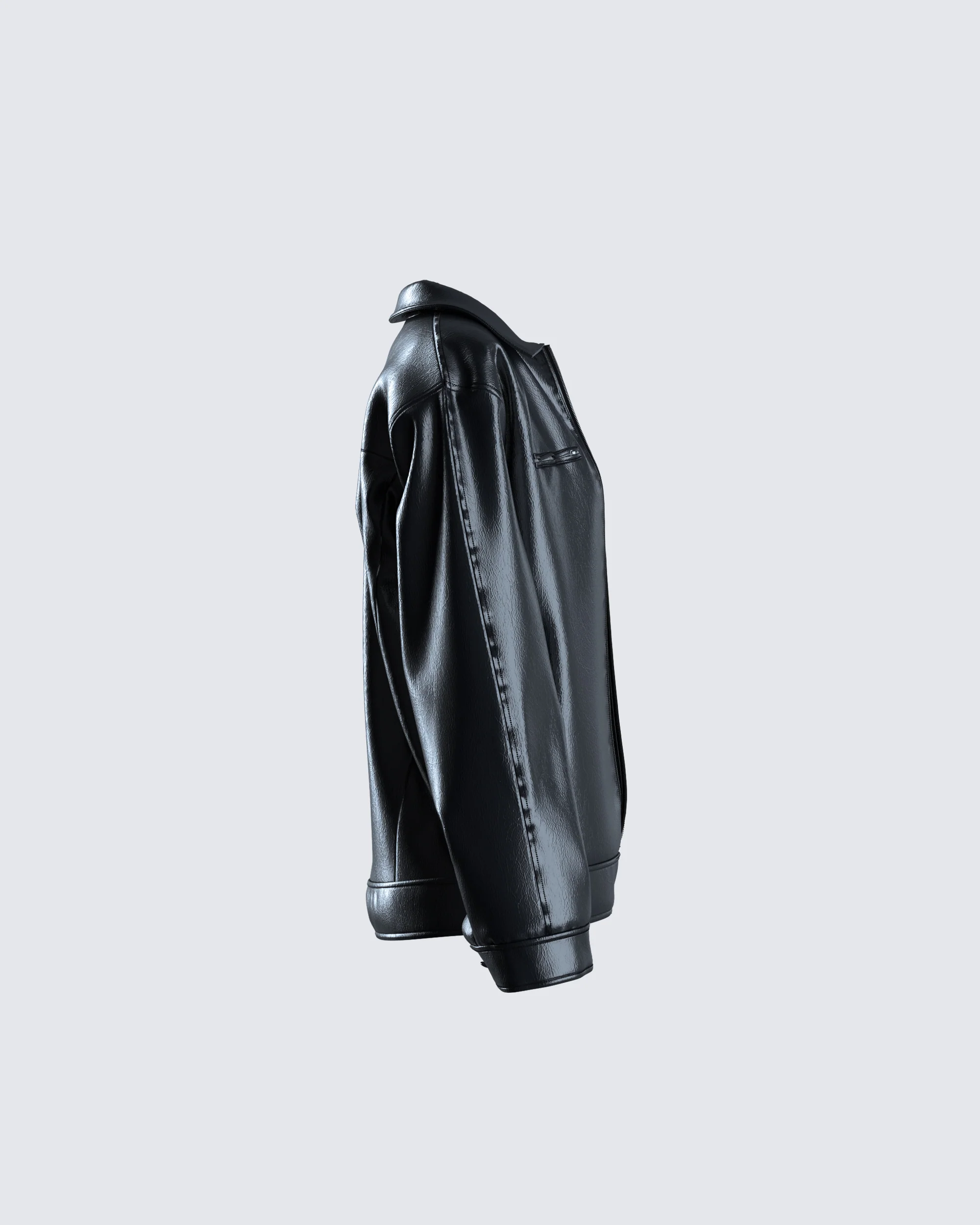 Dove Black Faux Leather Jacket - Image 2