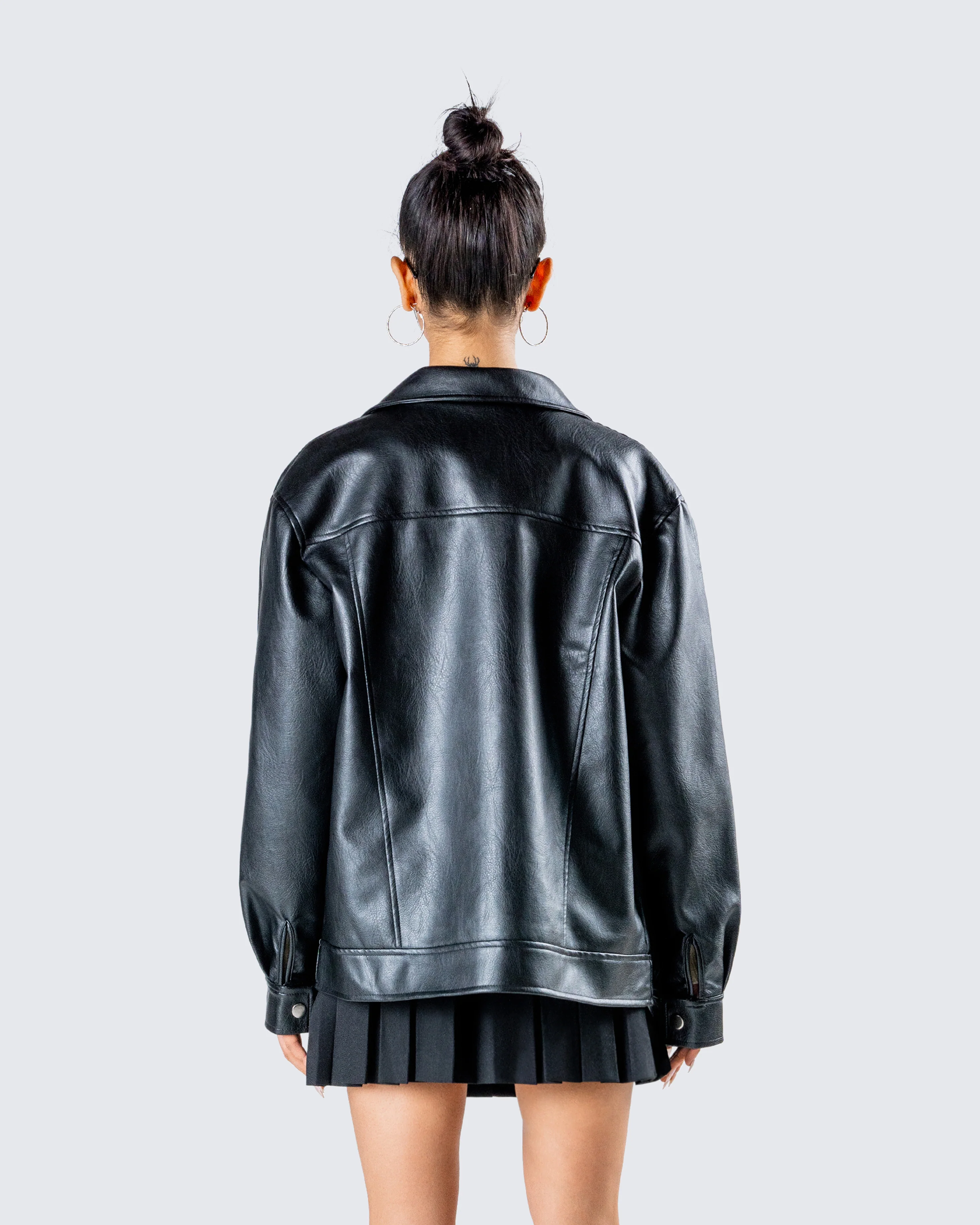 Dove Black Faux Leather Jacket - Image 7