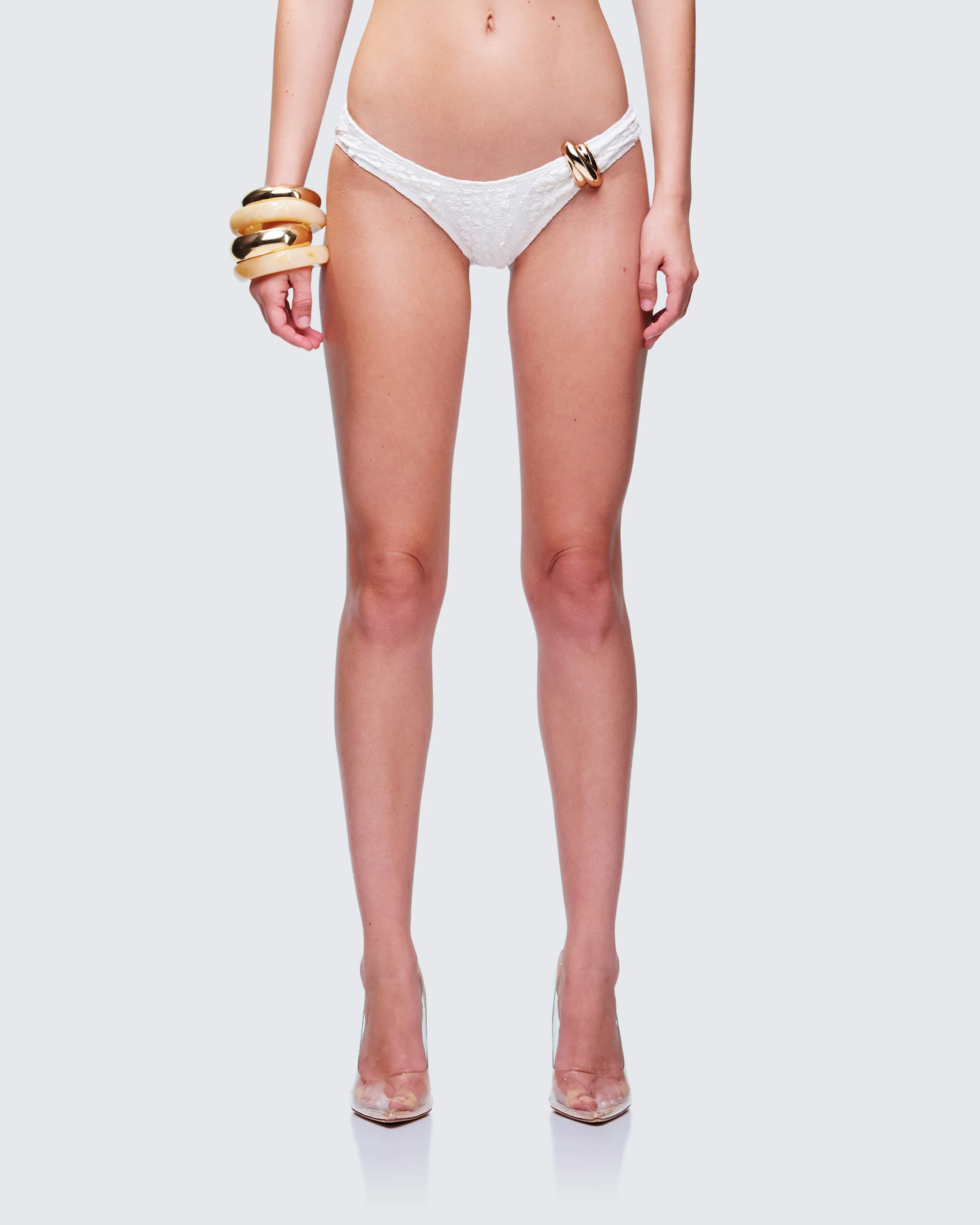 Dreya Cream Textured Bikini Bottom - Image 2