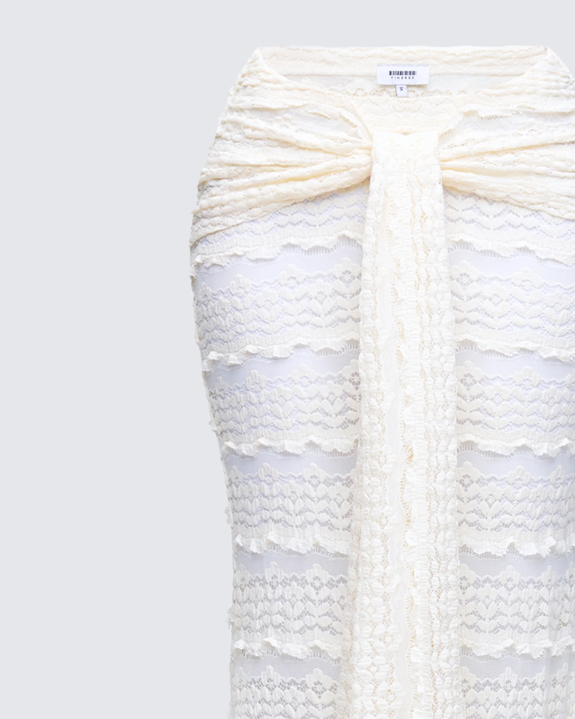 Dreya Cream Textured Maxi Skirt - Image 6
