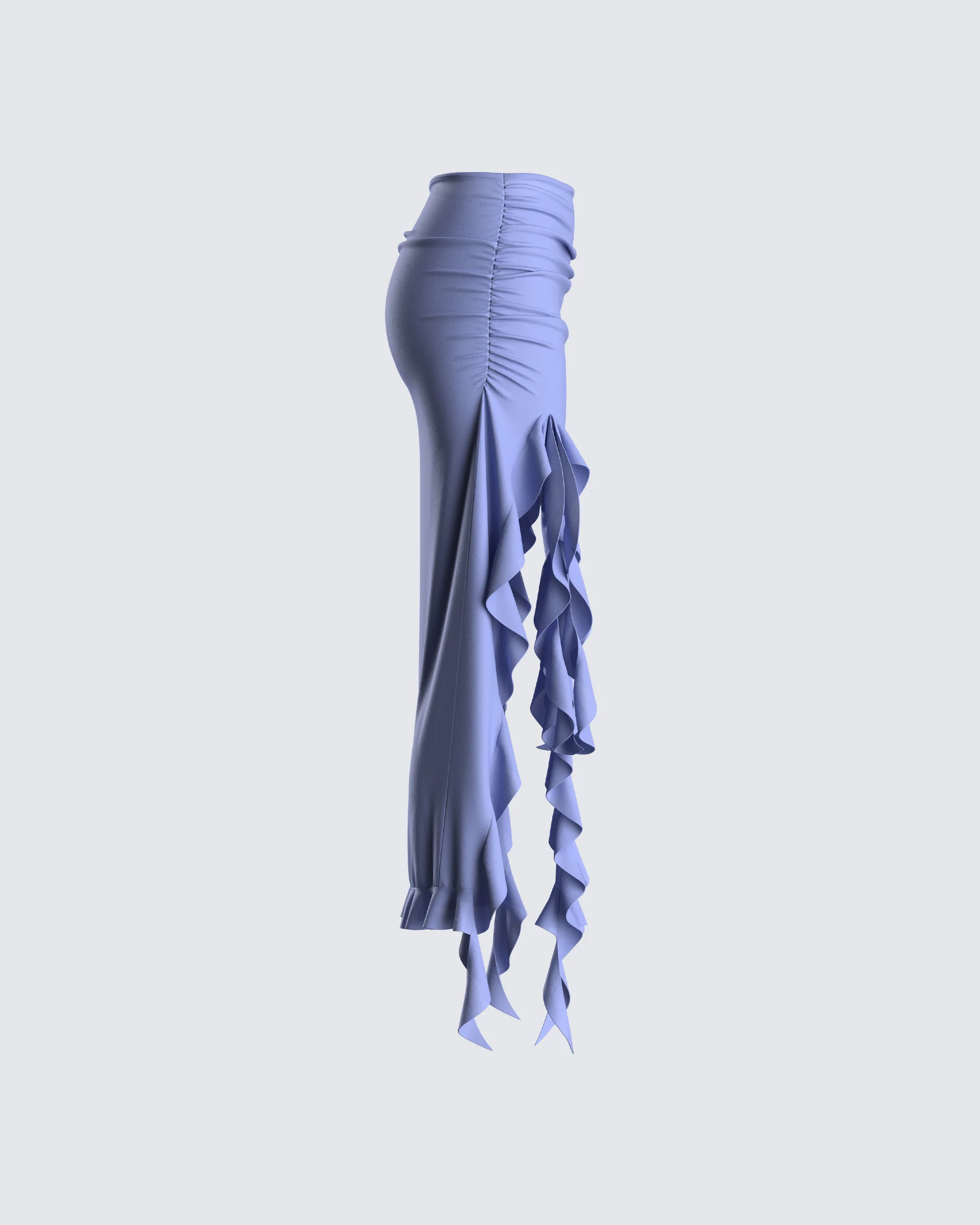 Dulce Blue Ruffle Maxi Skirt - Image 2