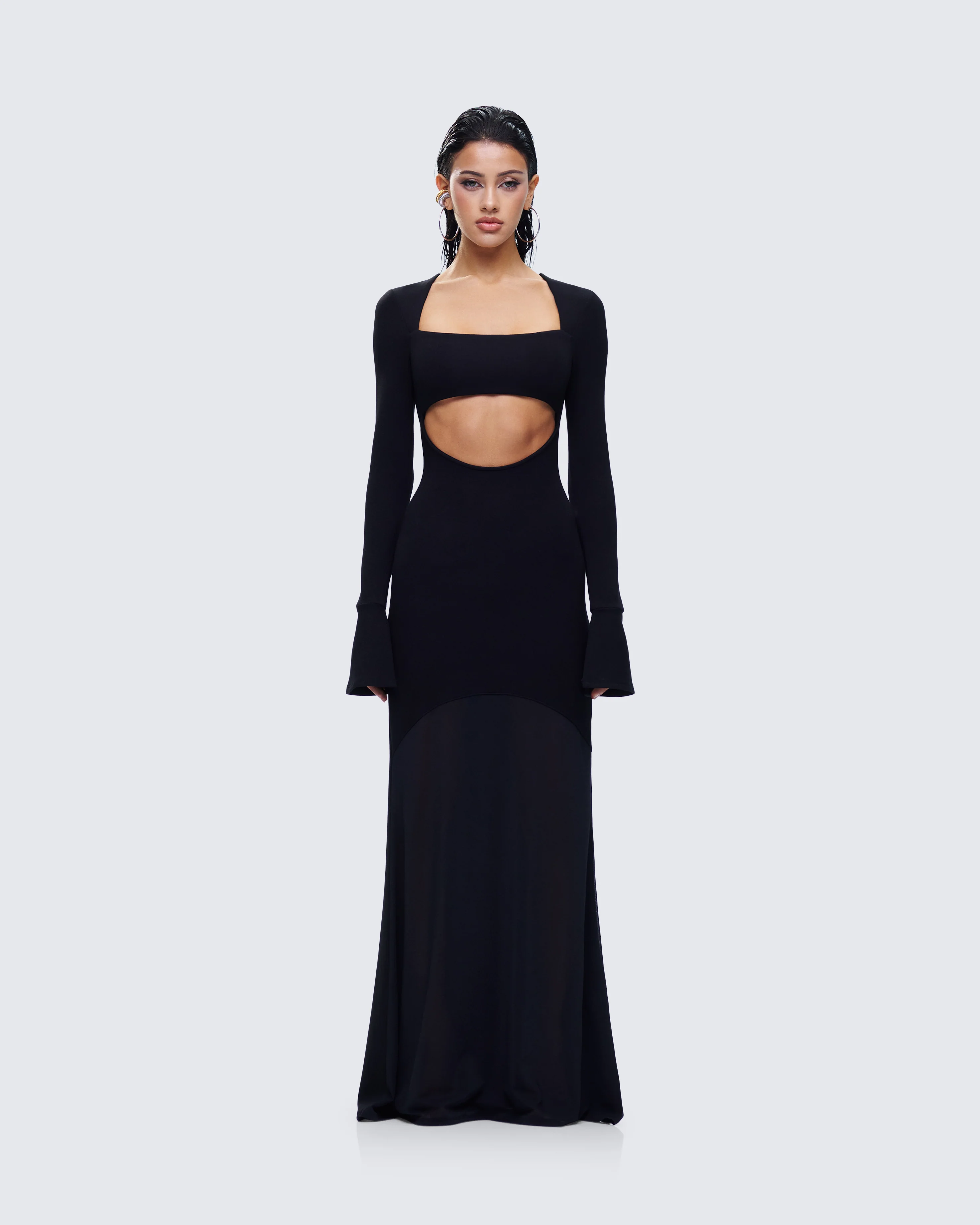 Eda Black Bandeau Maxi Dress - Image 4
