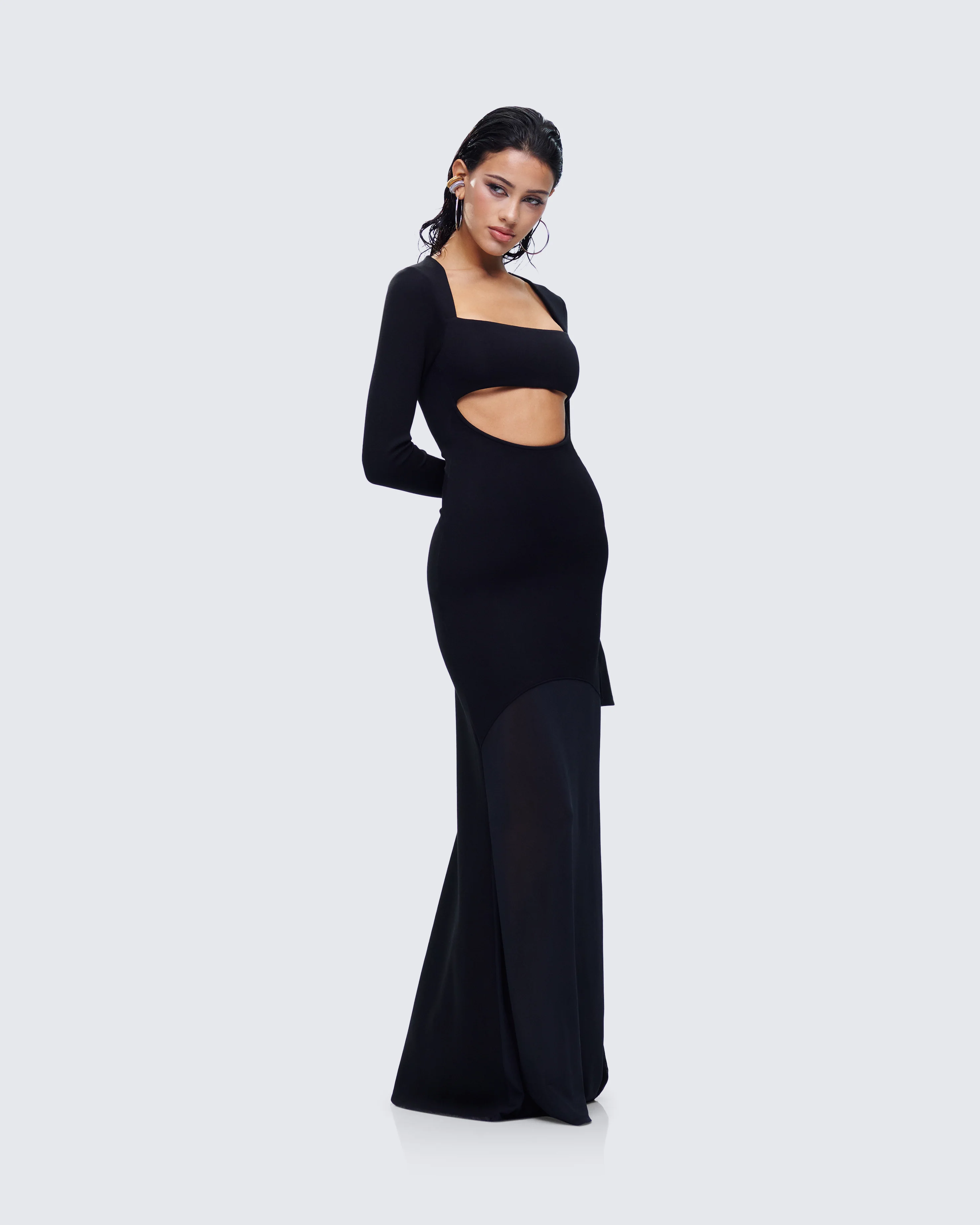 Eda Black Bandeau Maxi Dress - Image 5