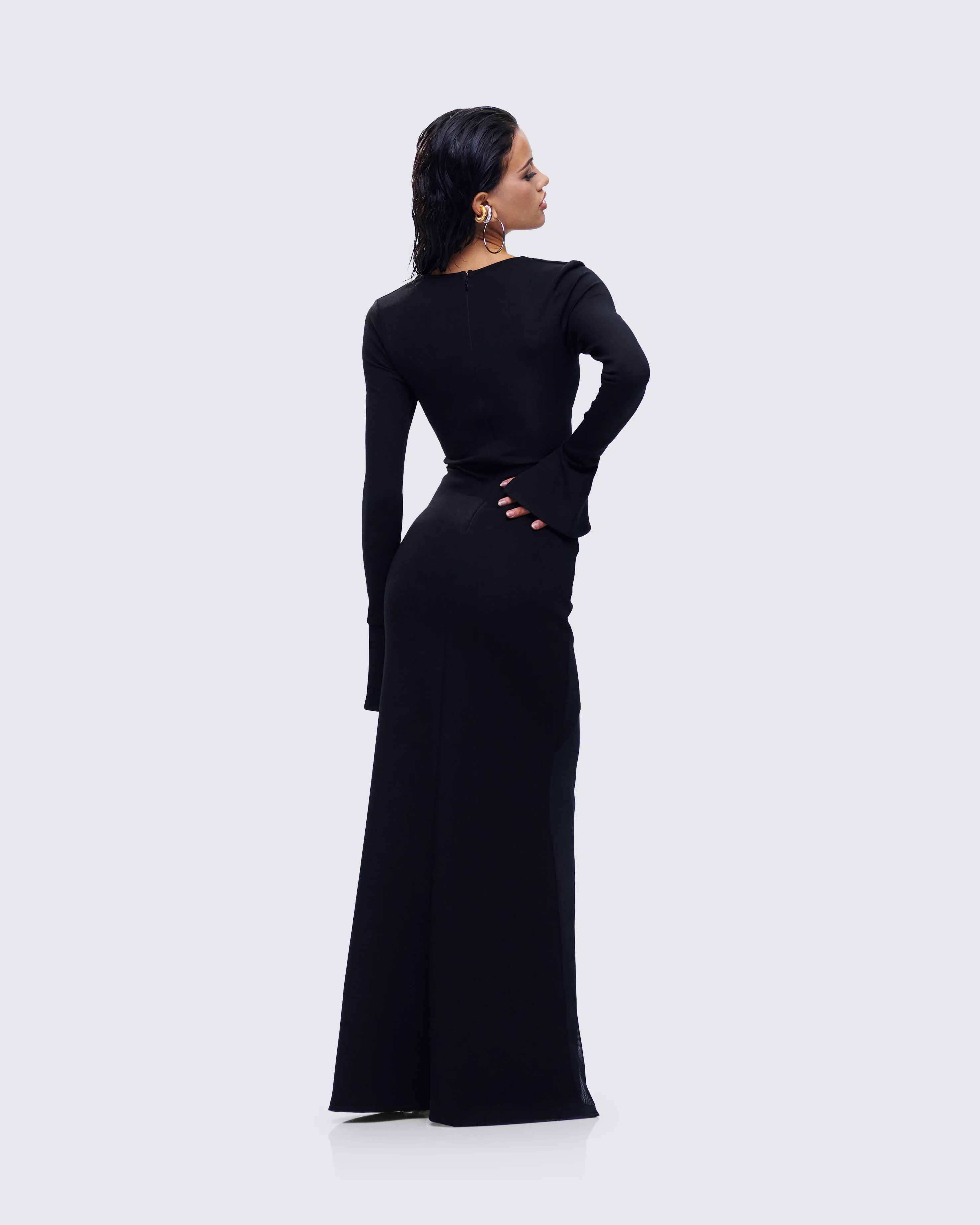 Eda Black Bandeau Maxi Dress - Image 7