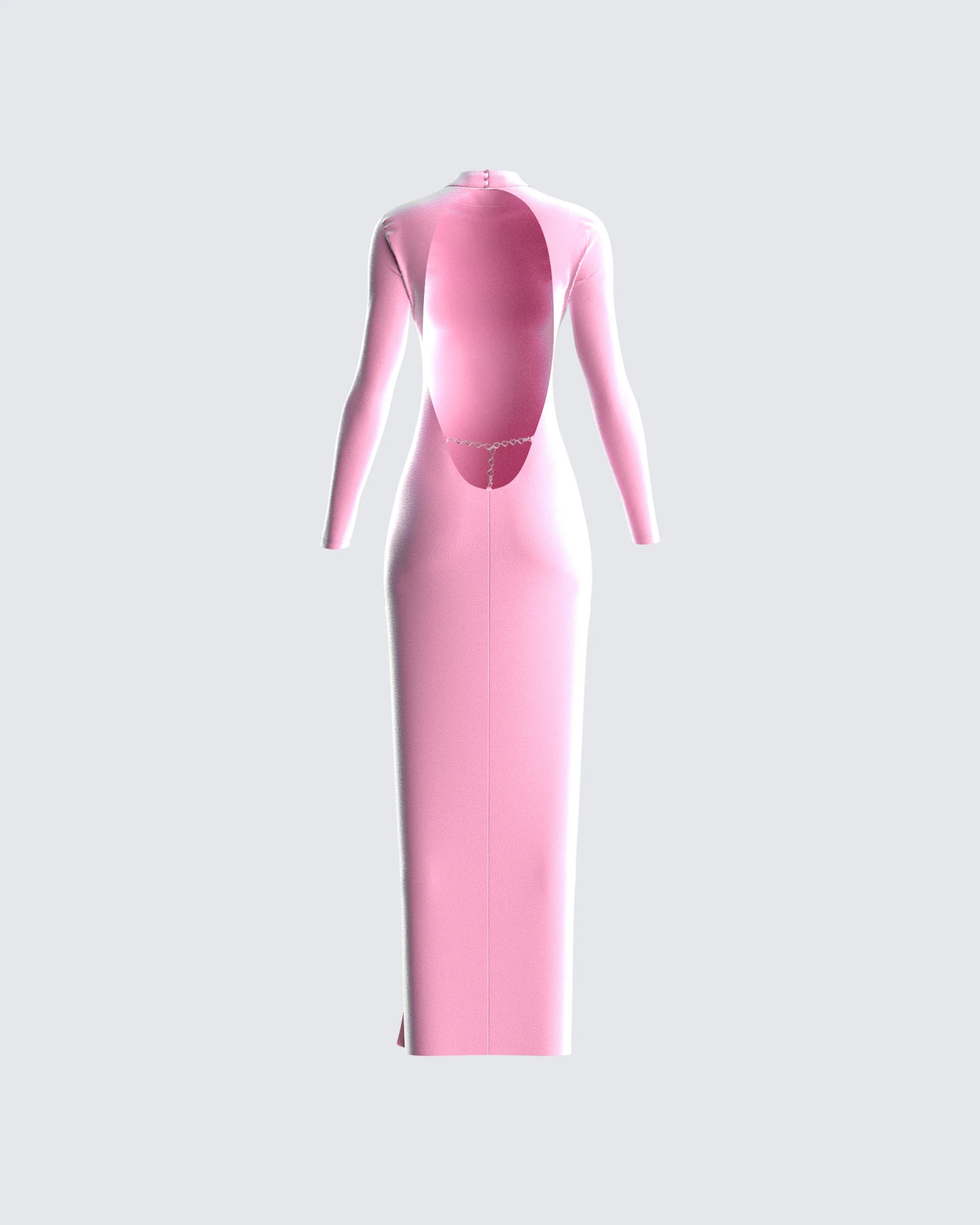 Eira Pink Backless Midi Dress - Image 3