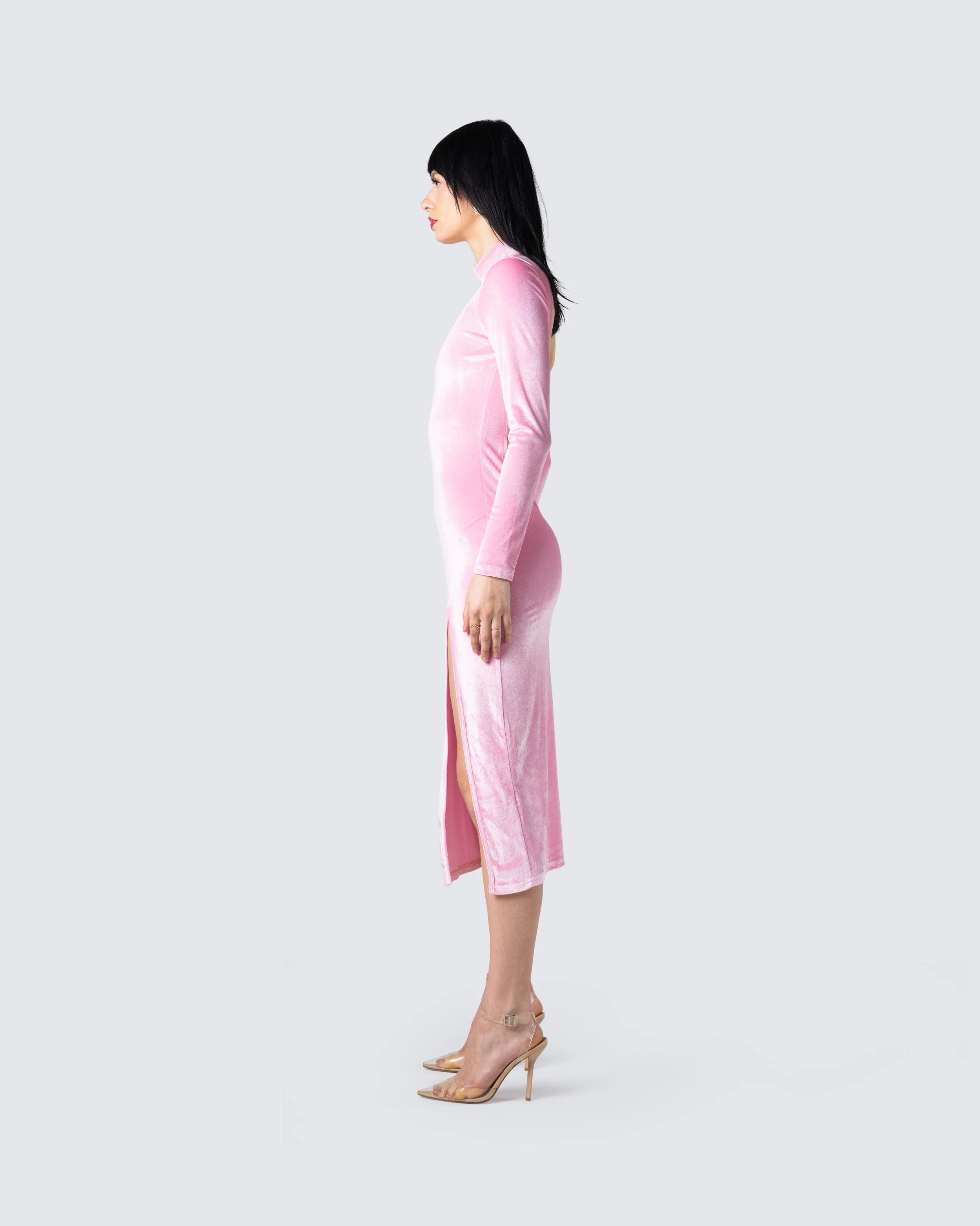 Eira Pink Backless Midi Dress - Image 5