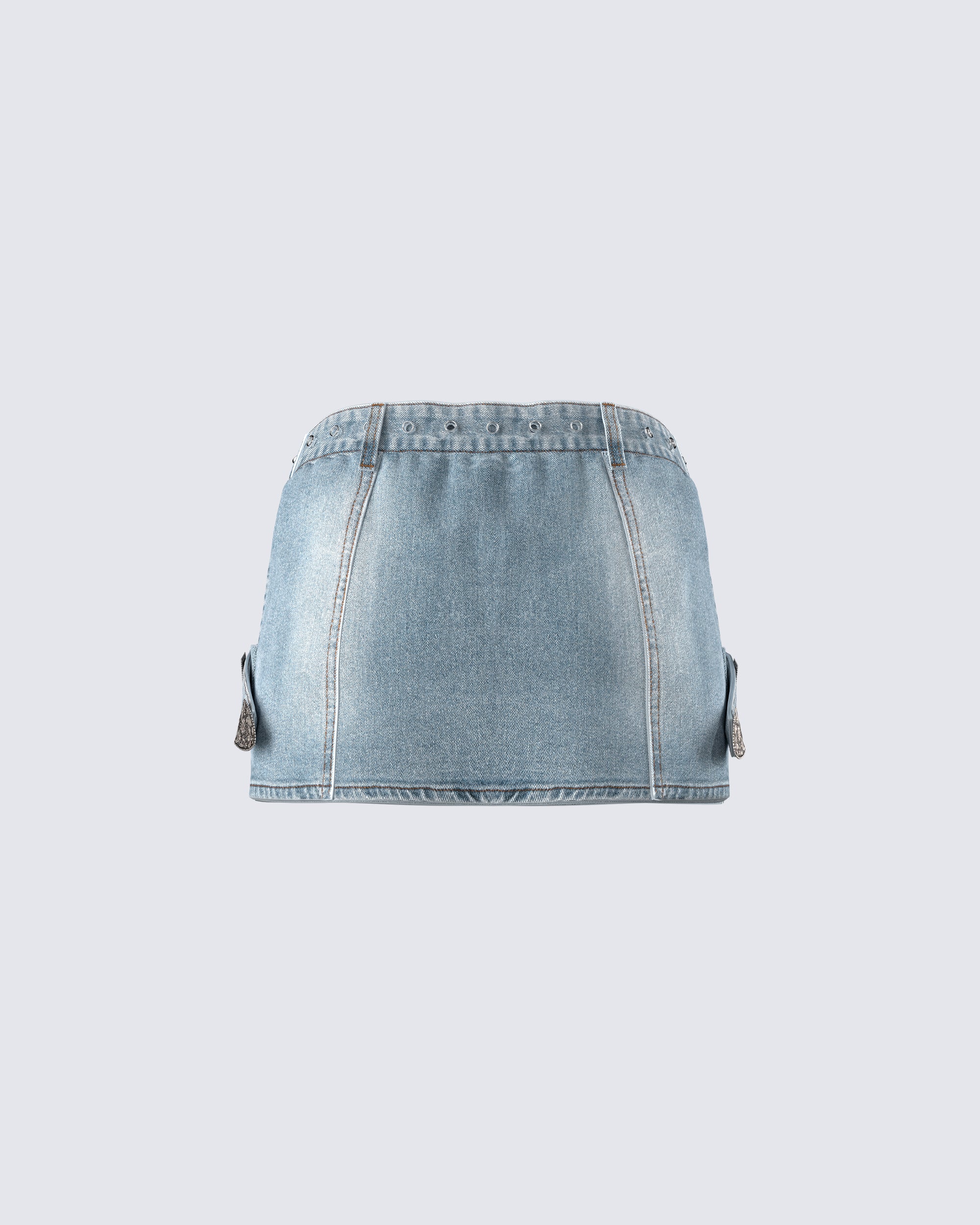 Eirene Denim Mini Skirt - Image 3