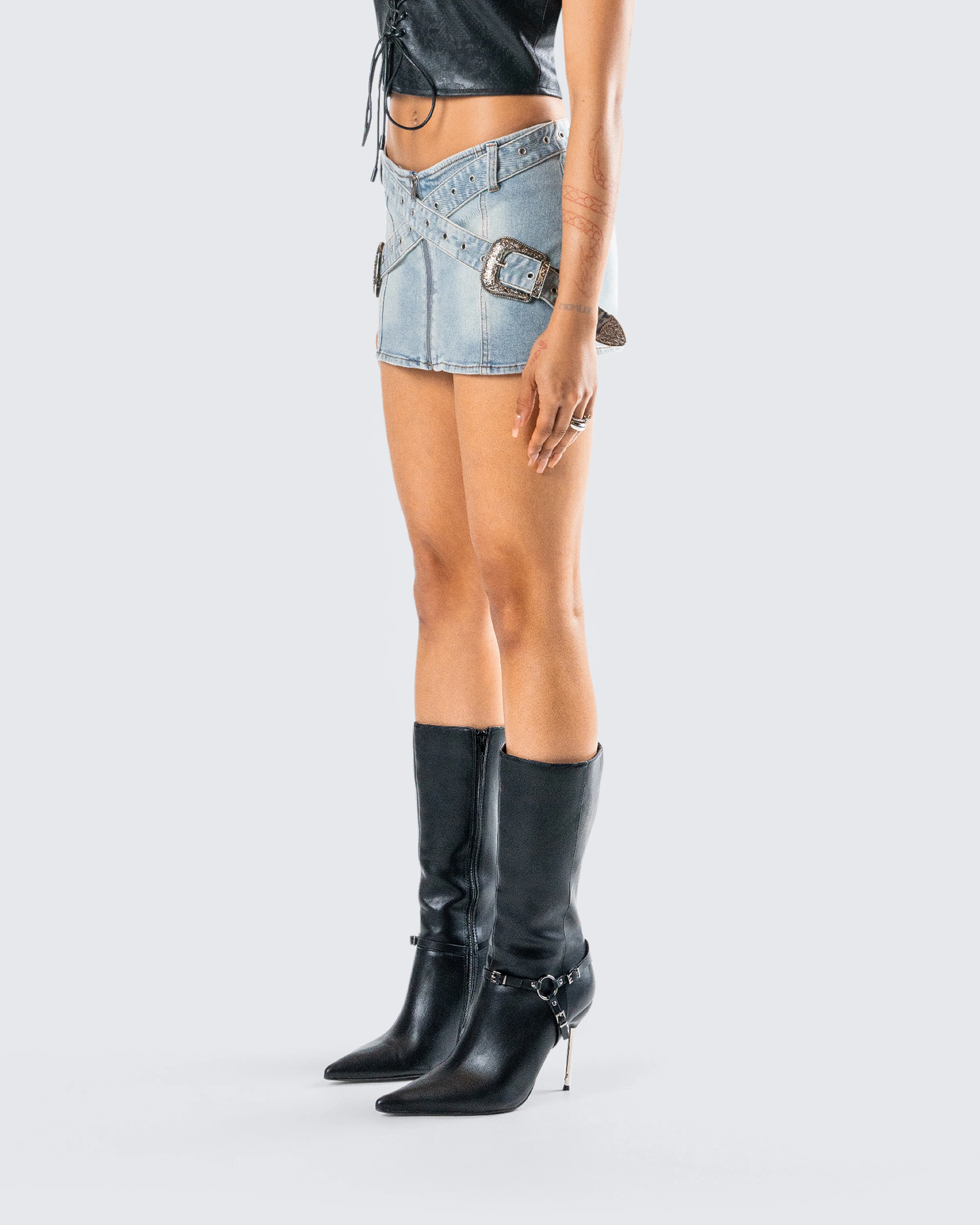Eirene Denim Mini Skirt - Image 5