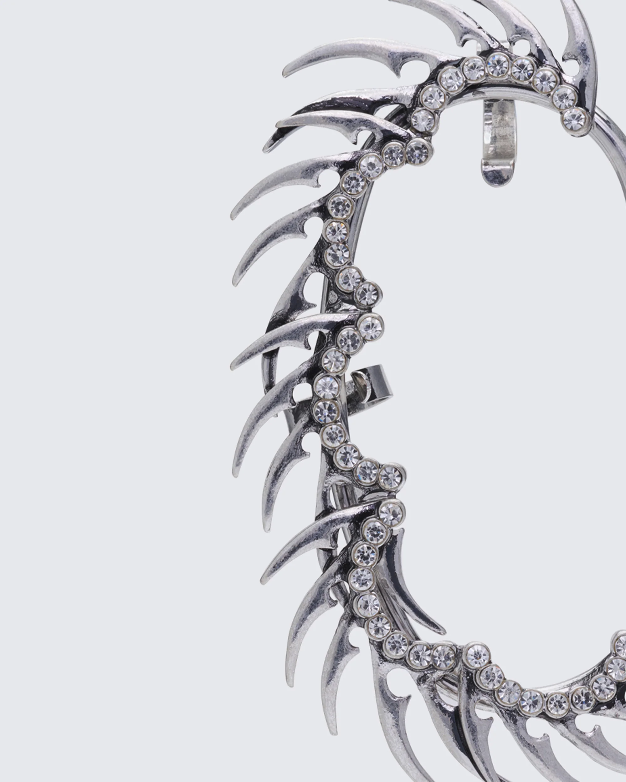 Ekua Silver Diamante Spiked Ear Cuff - Image 3