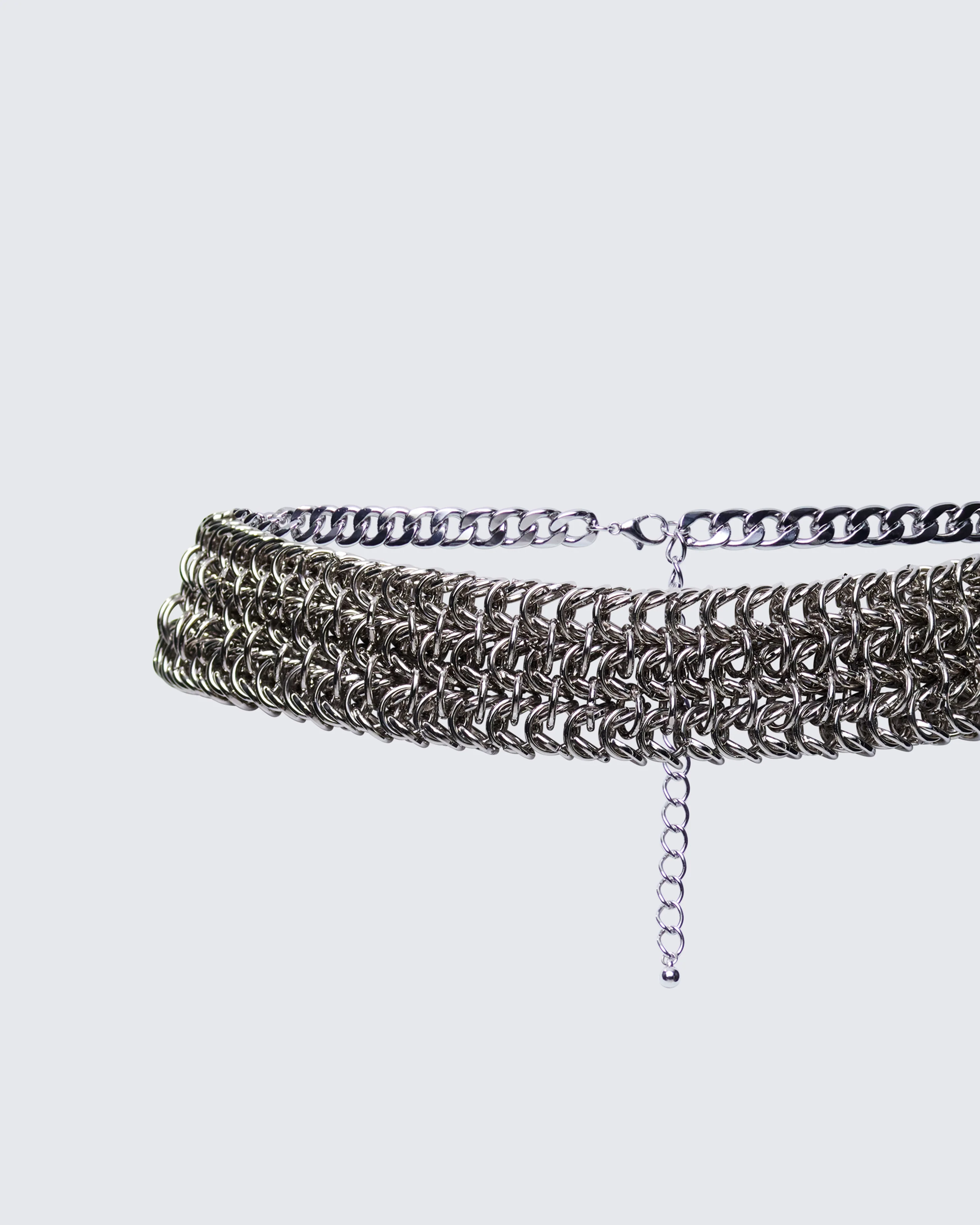 Elara Silver Woven Chain Belt - Image 2