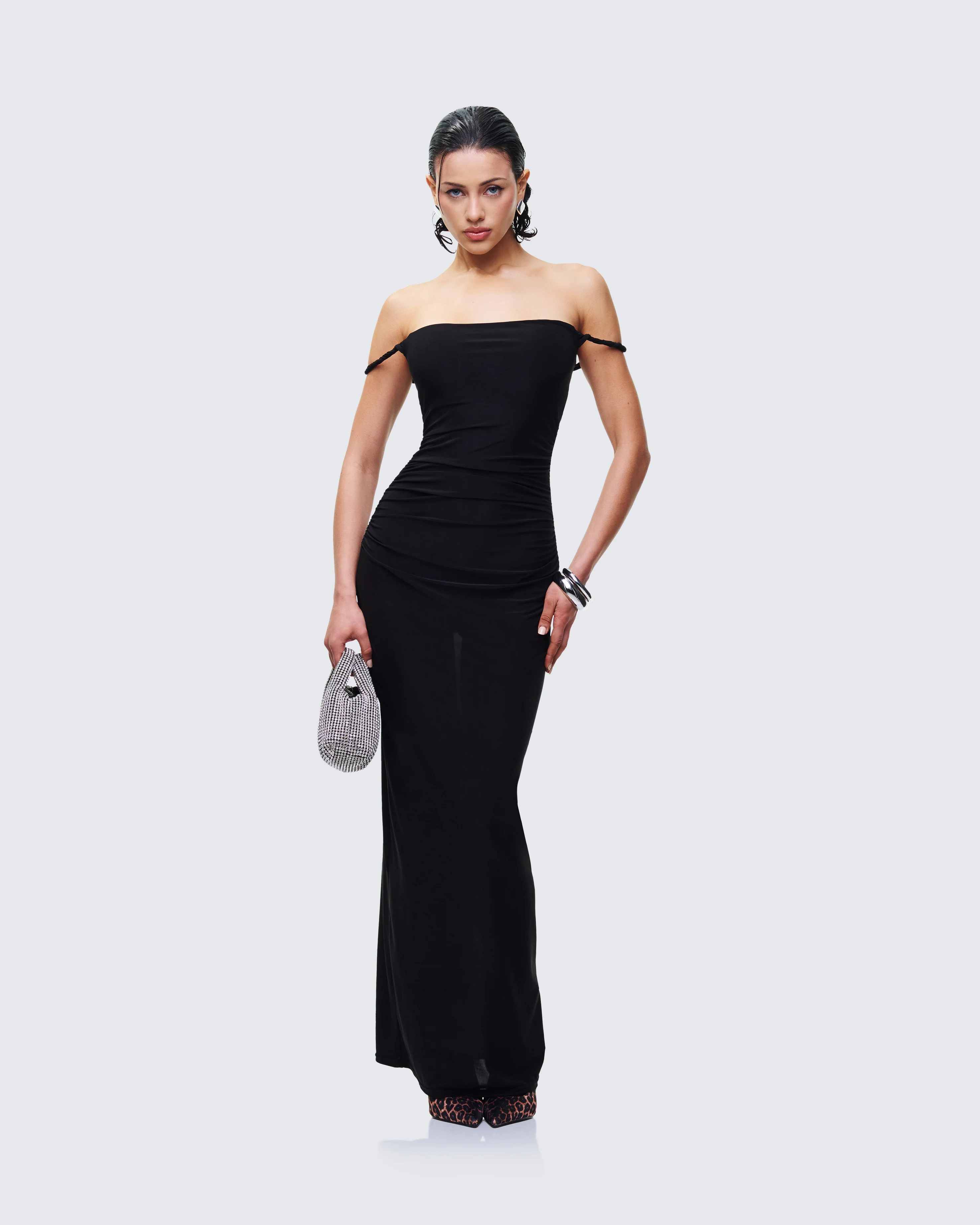 Elaris Black Twist Strap Maxi Dress - Image 3