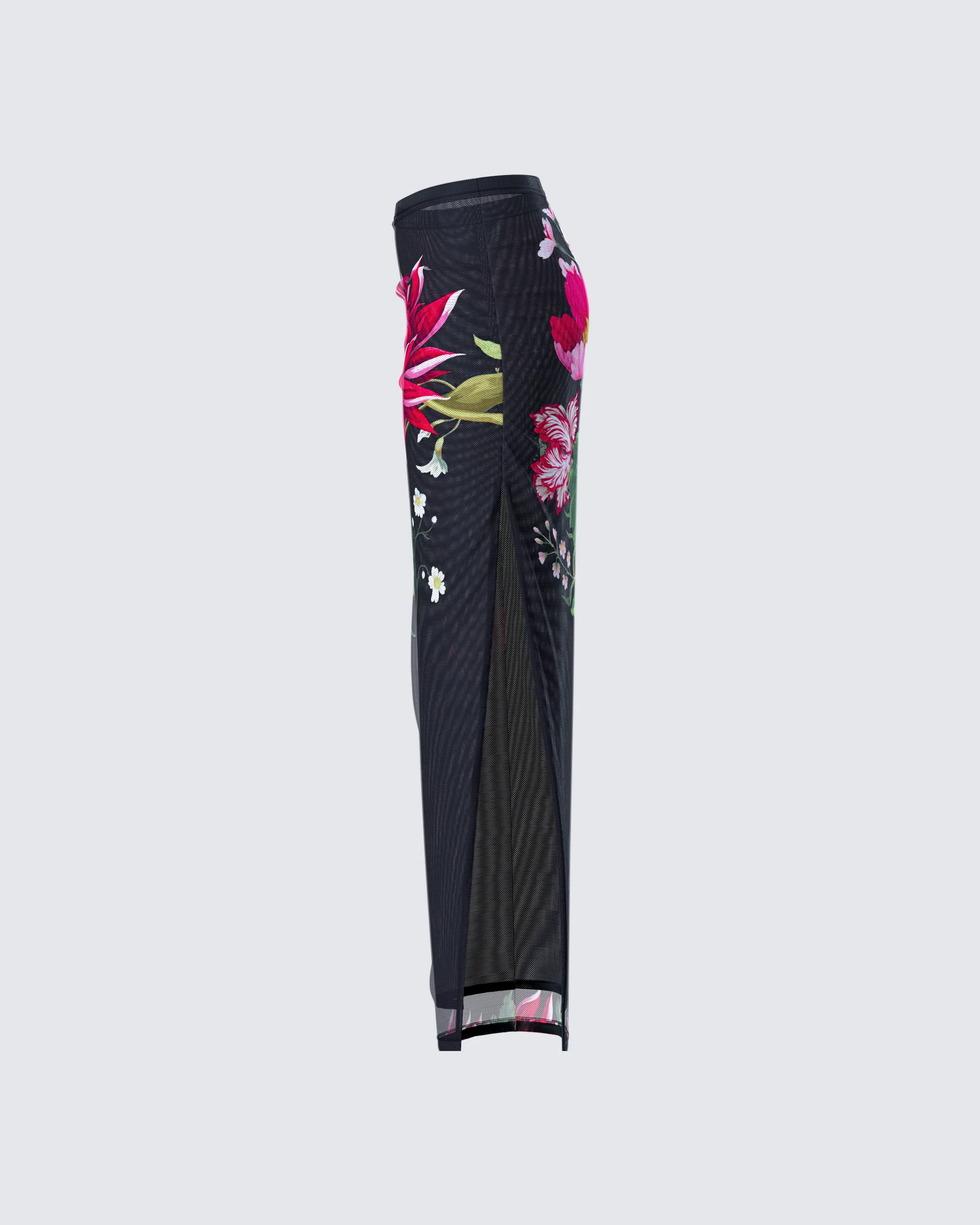Eldora Floral Print Maxi Skirt - Image 2