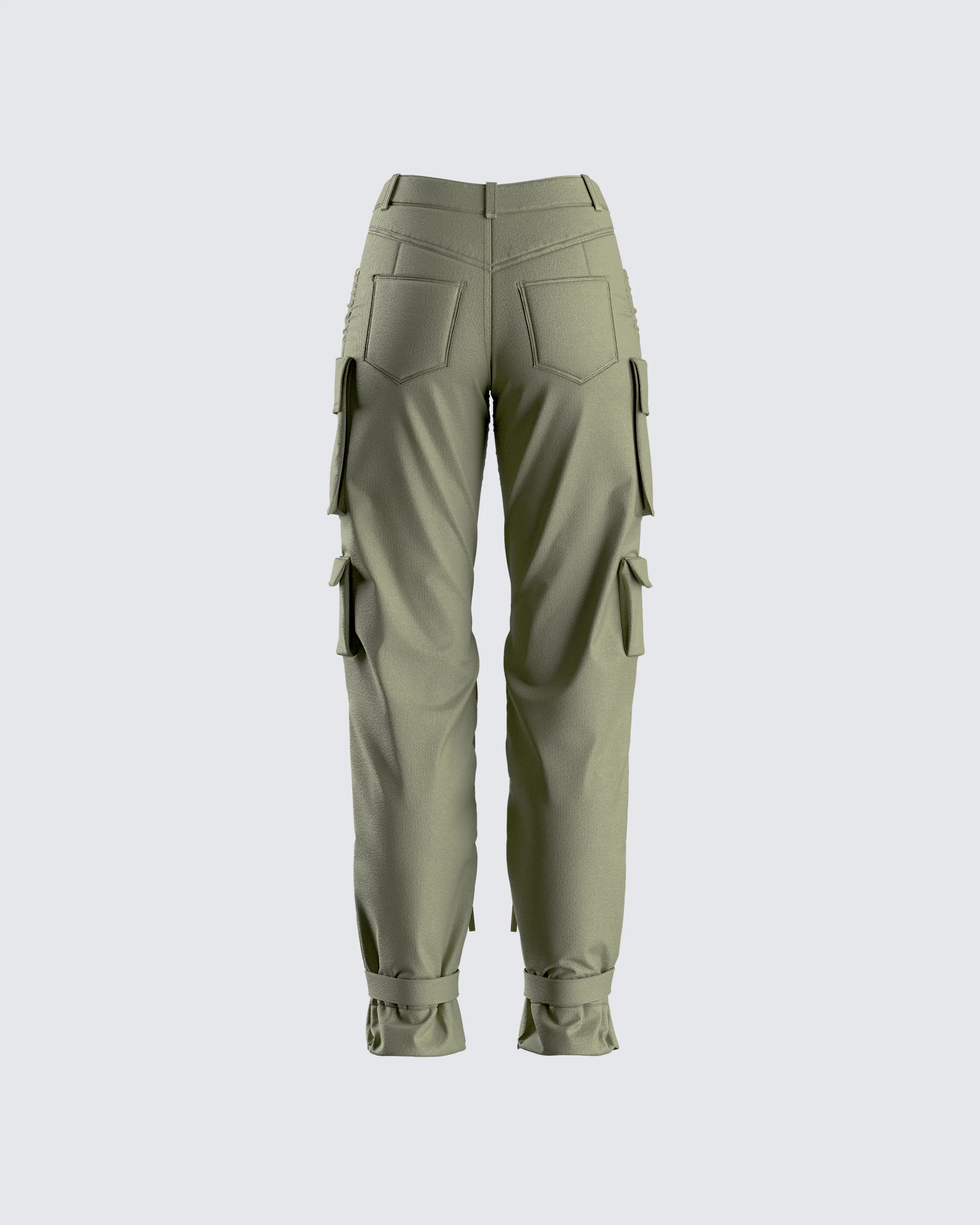 Eleni Olive Utility Pocket Pant - Image 3