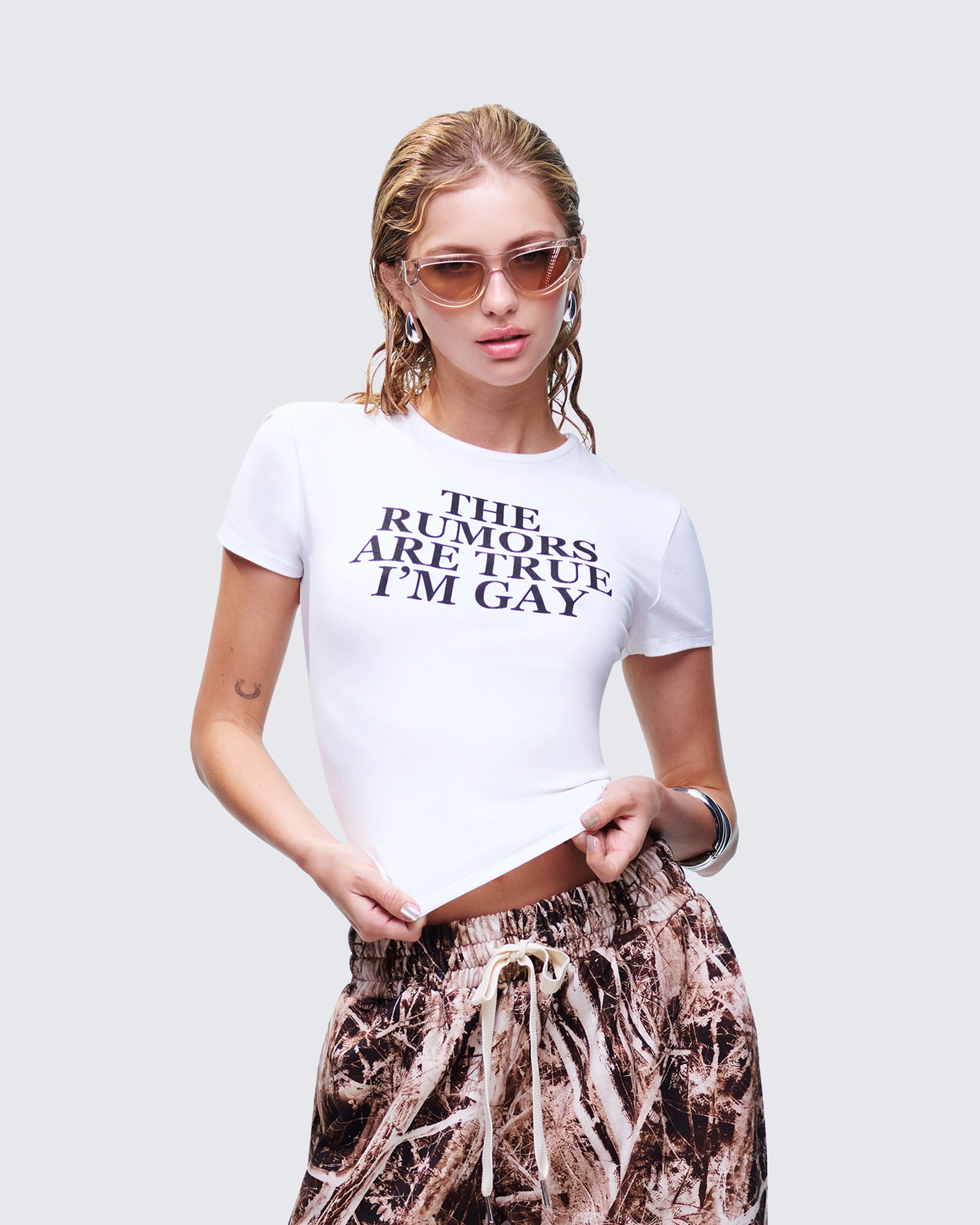 Eleni White Slogan Classic Tee - Image 3
