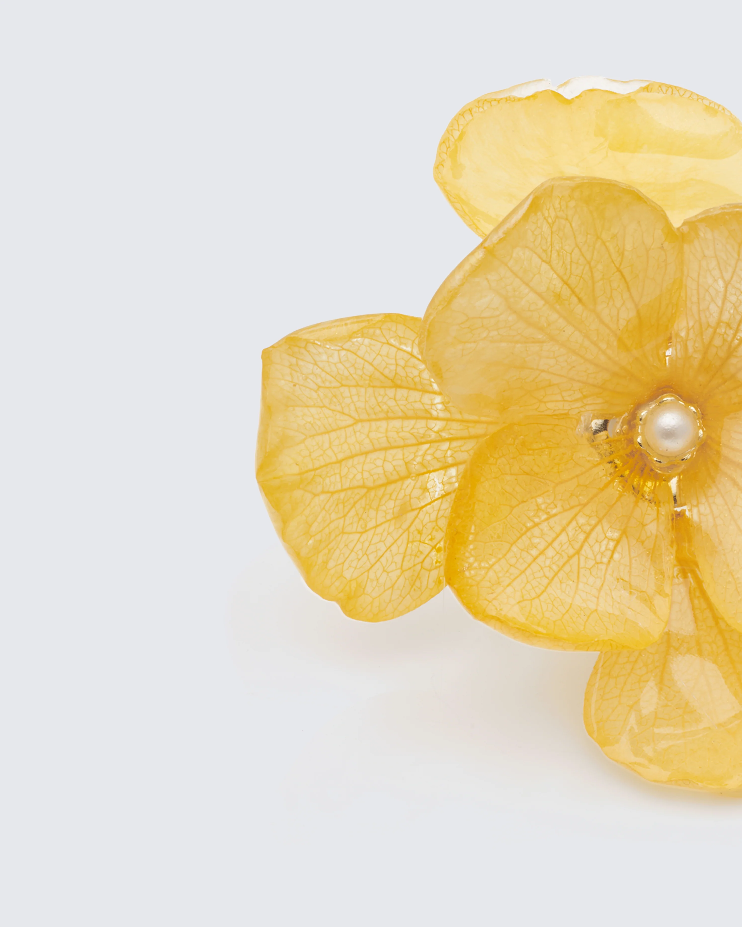 Elin Yellow Hydrangea Flower Adjustable Ring - Image 3