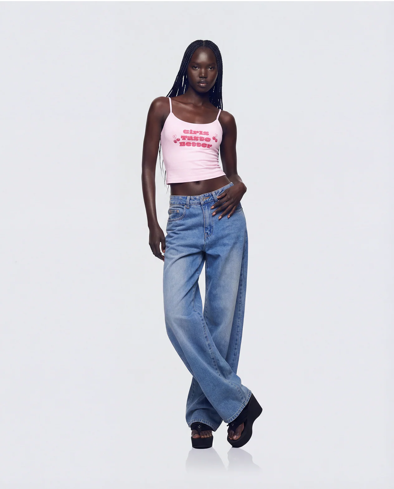 Elli Pink Printed Slogan Cami Top - Image 5