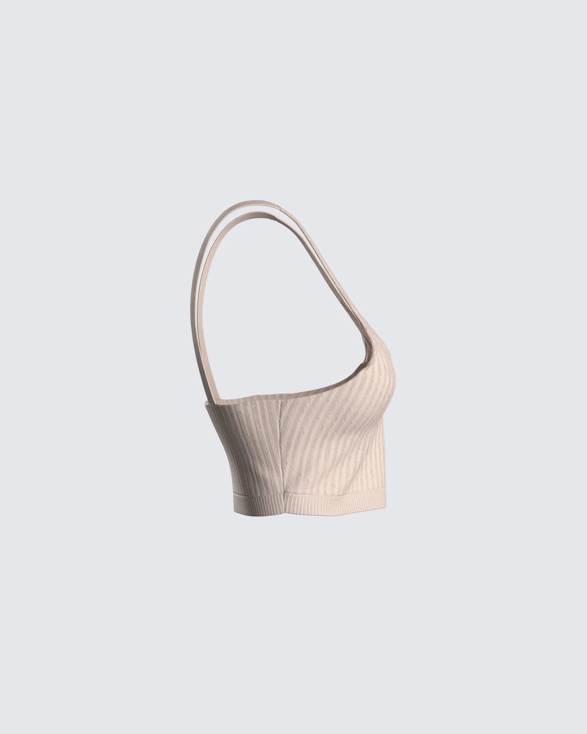 Elsie Taupe Ribbed Bralette - Image 3