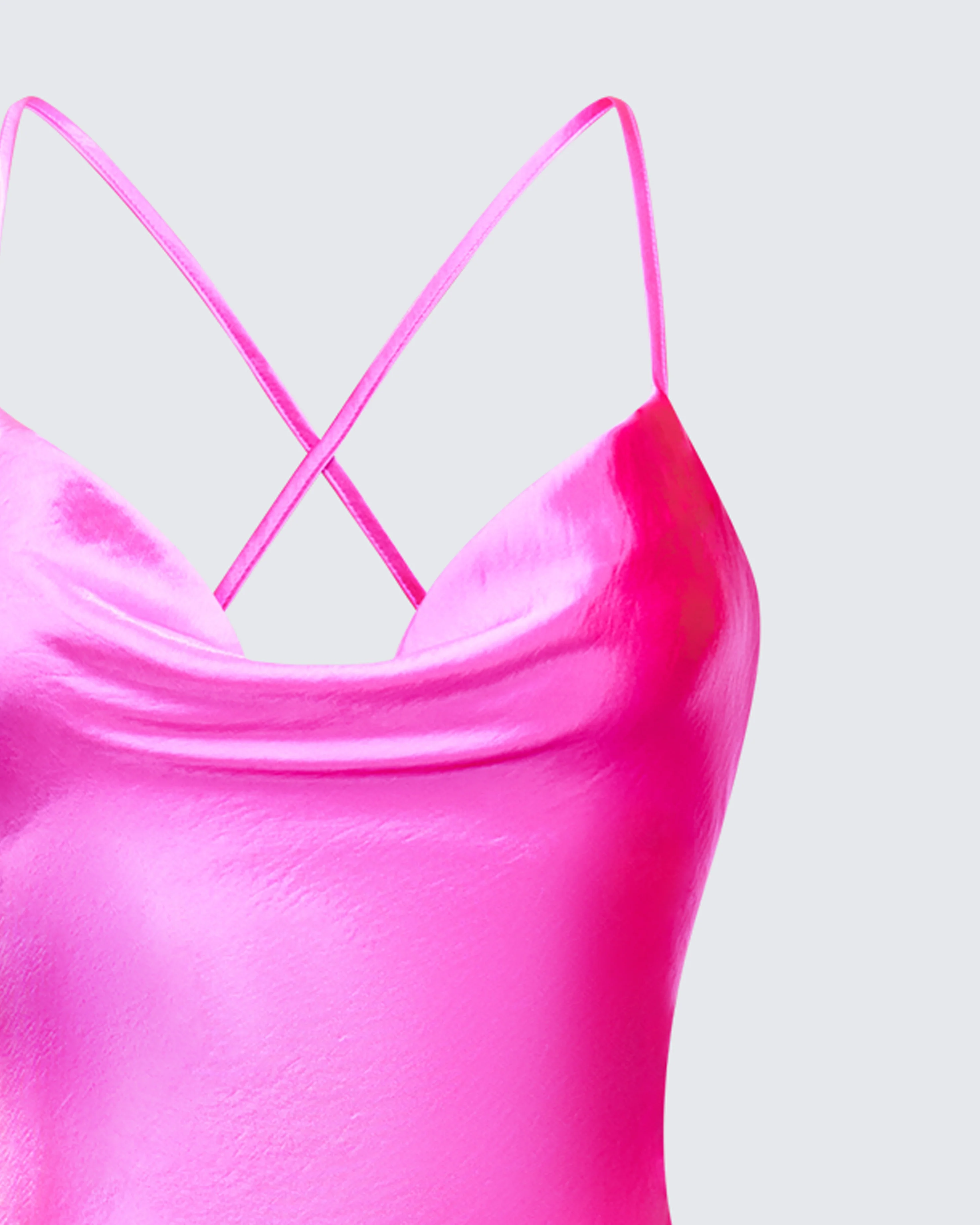 Elspeth Pink Satin Bias Slip Maxi Dress - Image 6