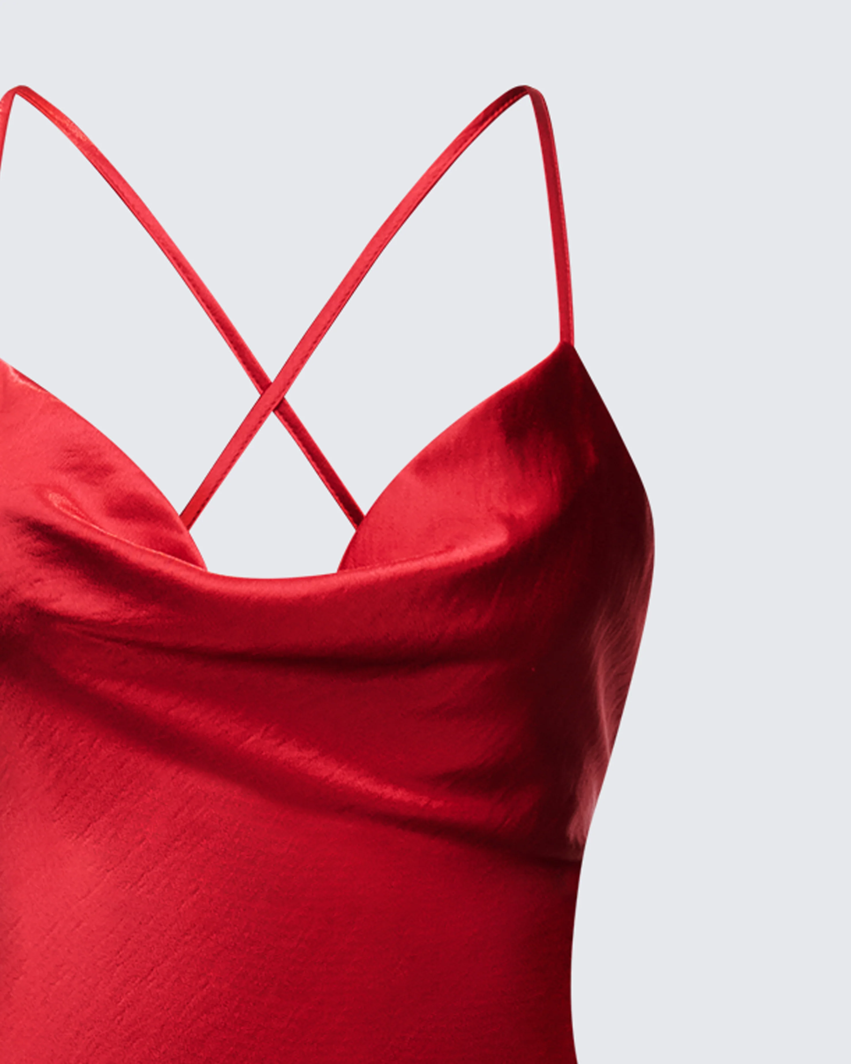 Elspeth Red Satin Bias Slip Maxi Dress - Image 6