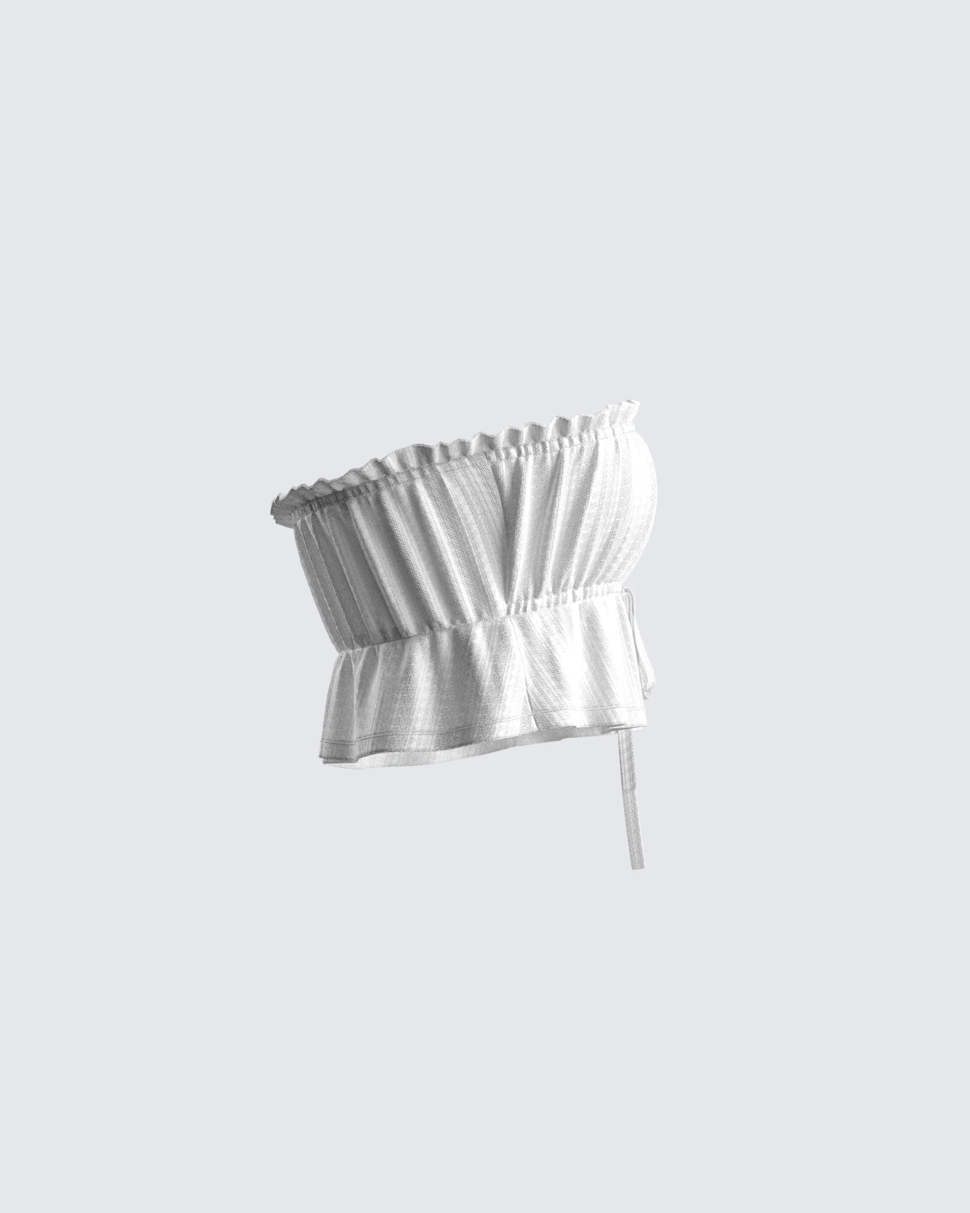 Elva White Cotton Strapless Top - Image 3