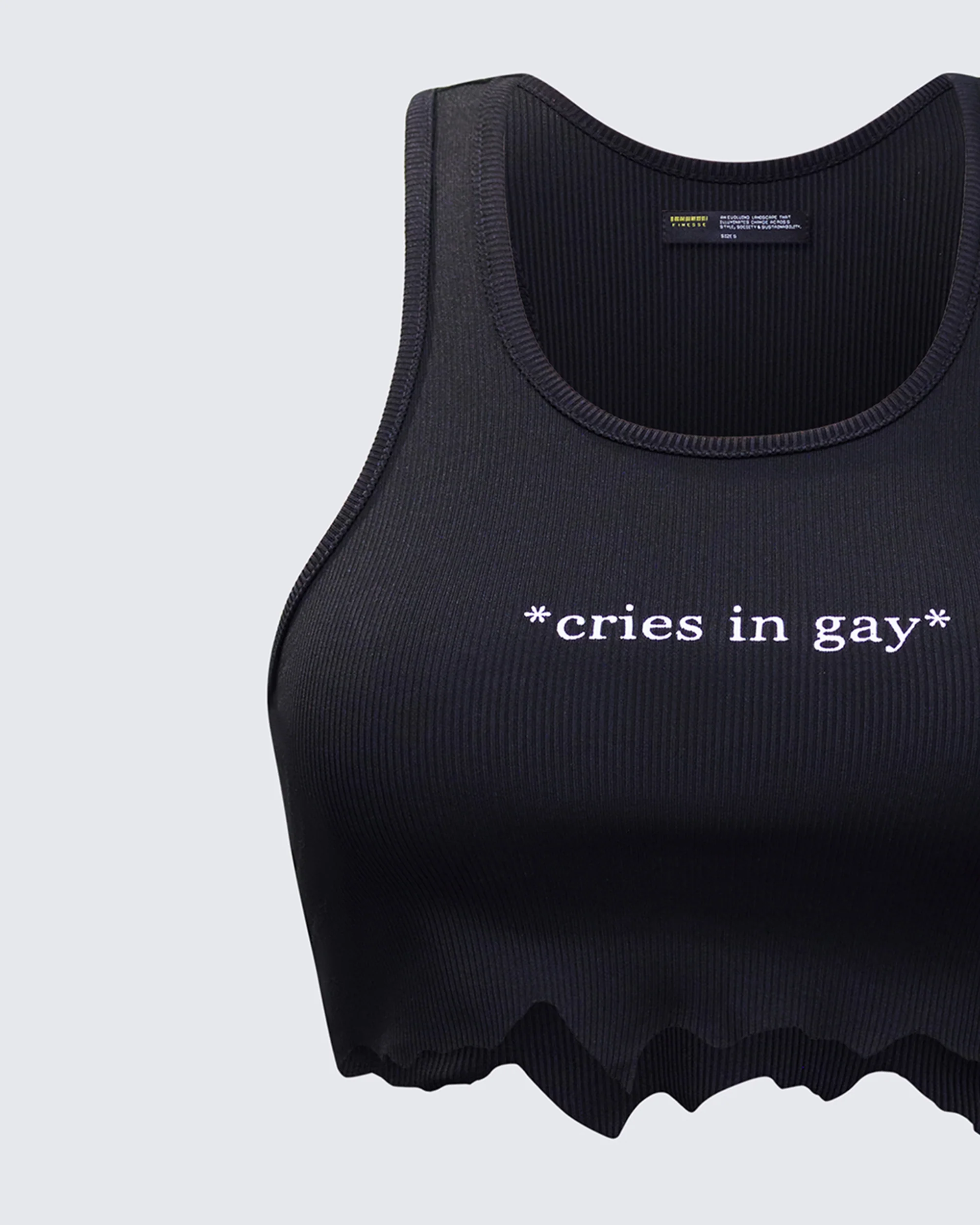 Emery Black Graphic Cut Off Tank - Image 6