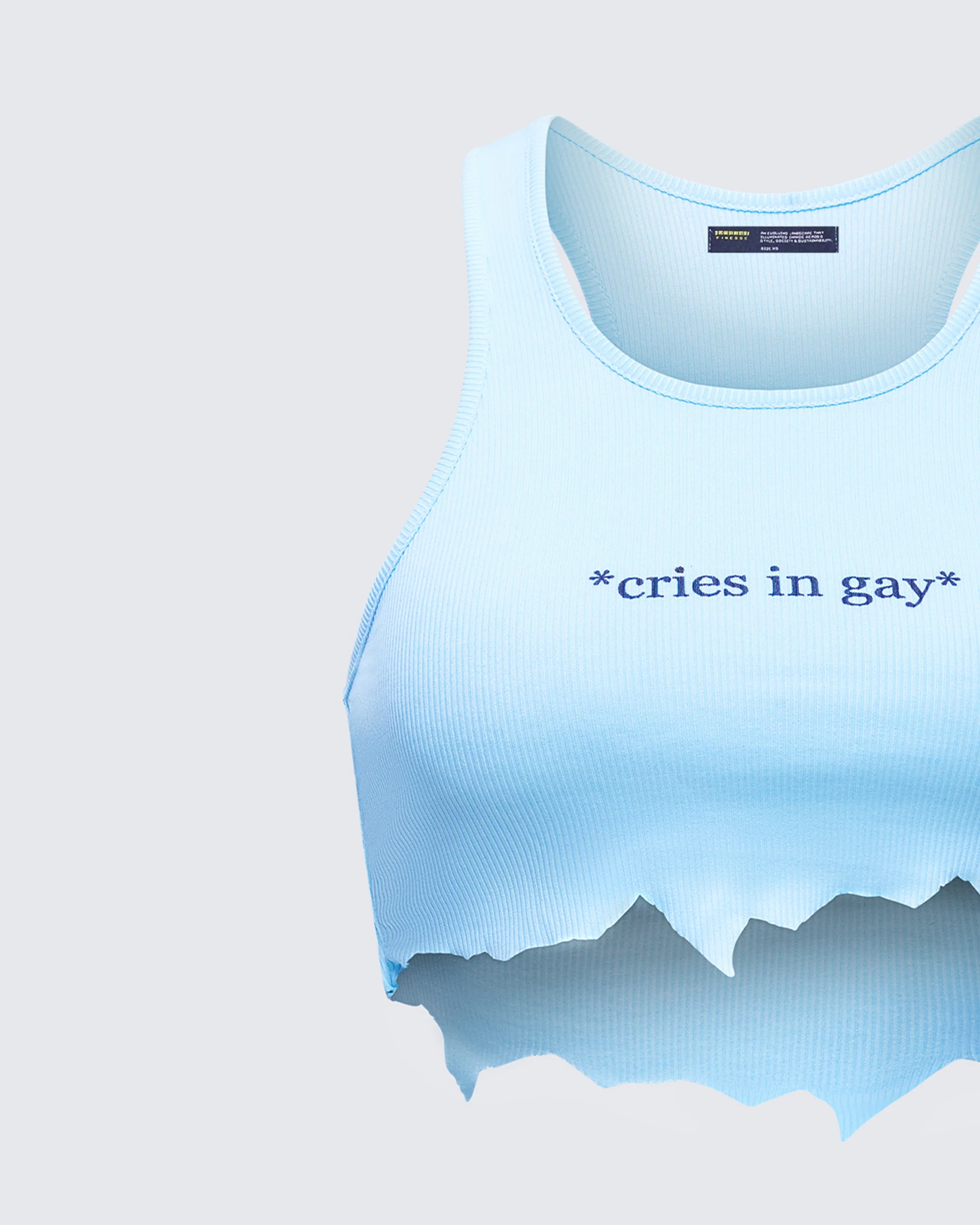 Emery Blue Graphic Cut Off Tank - Image 6
