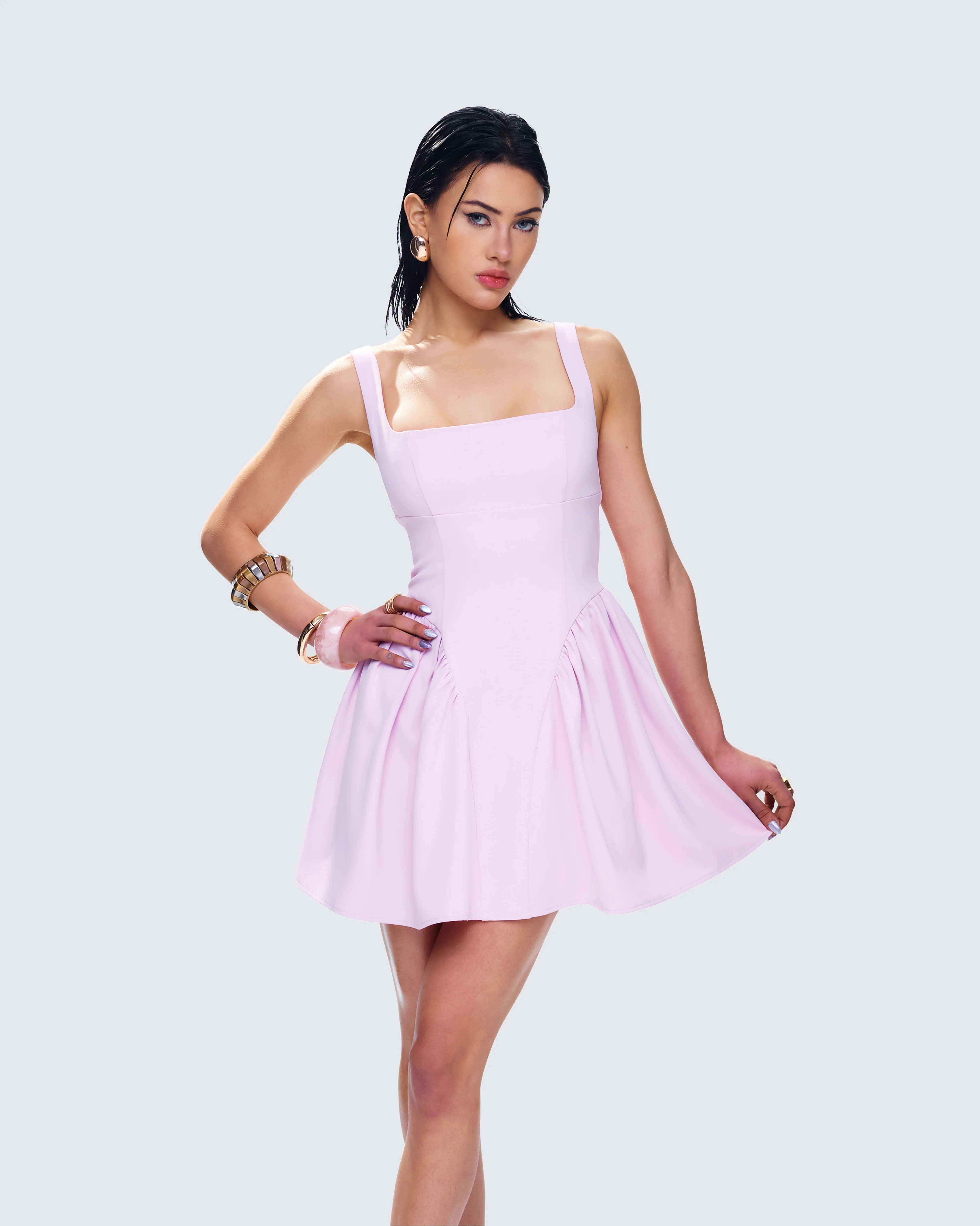 Emi Pink Bow Mini Dress - Image 8