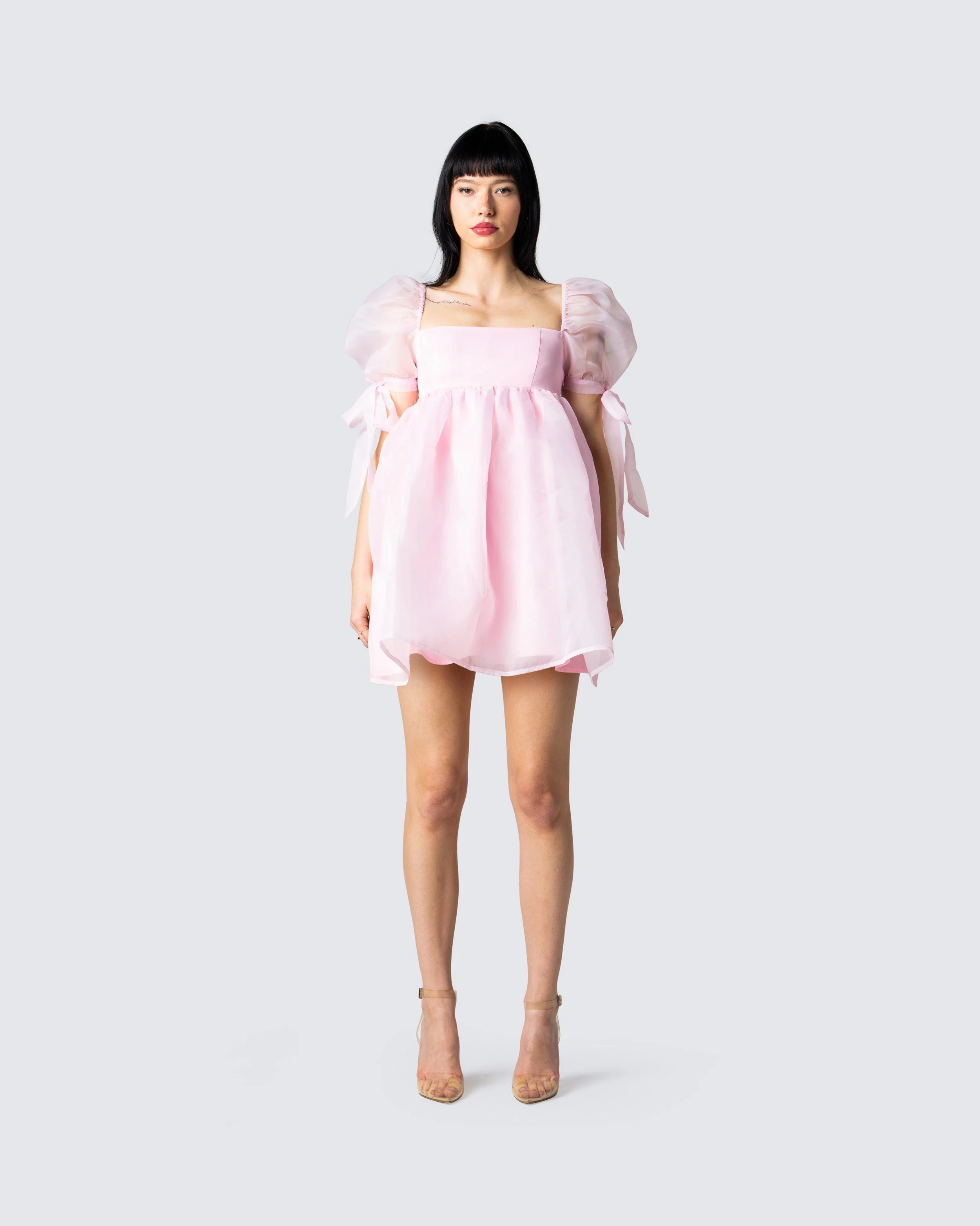 Emily Pink Mini Dress - Image 4