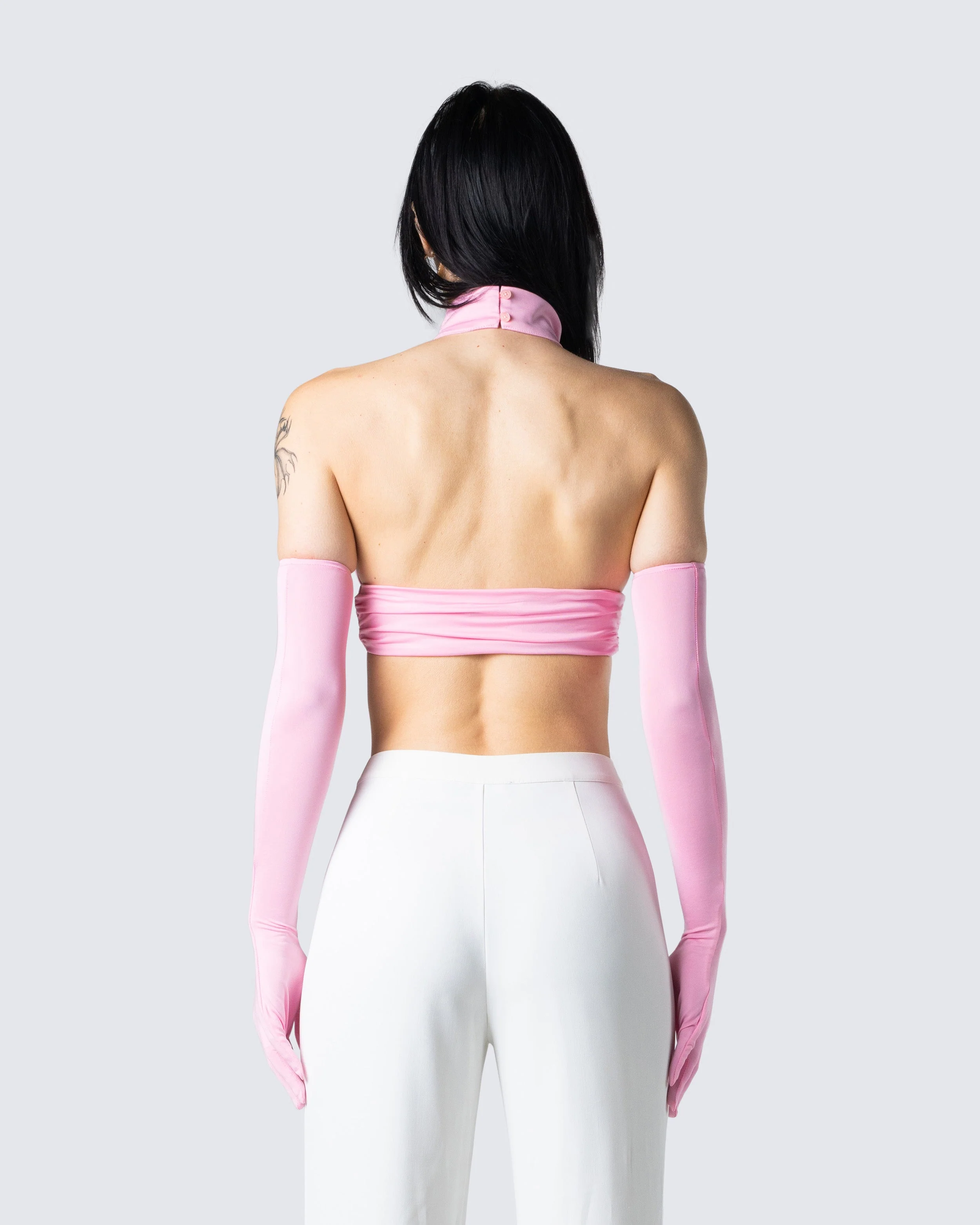 Emmy Pink Halter Crop Top - Image 6