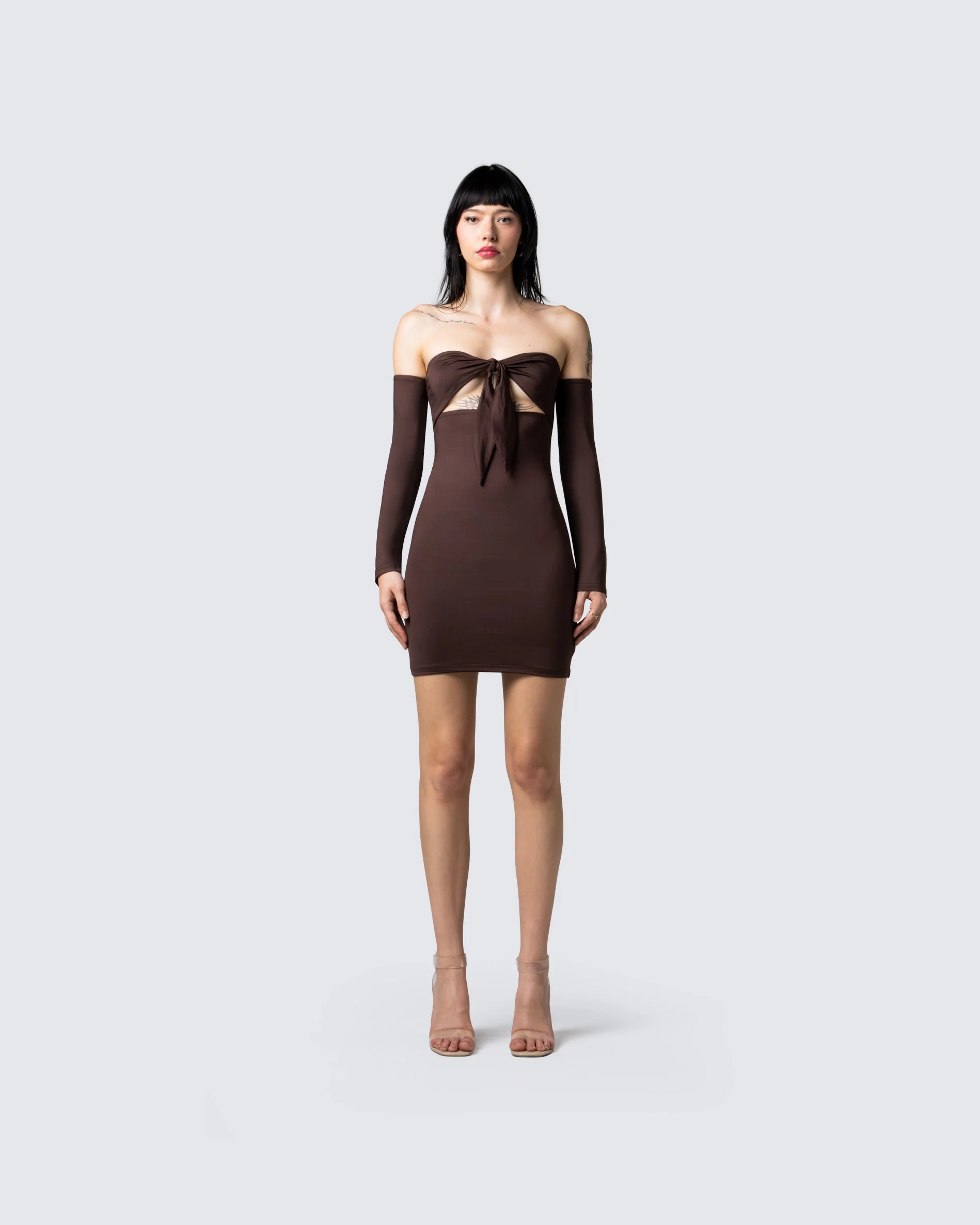 Emsley Brown Tie Mini Dress - Image 4