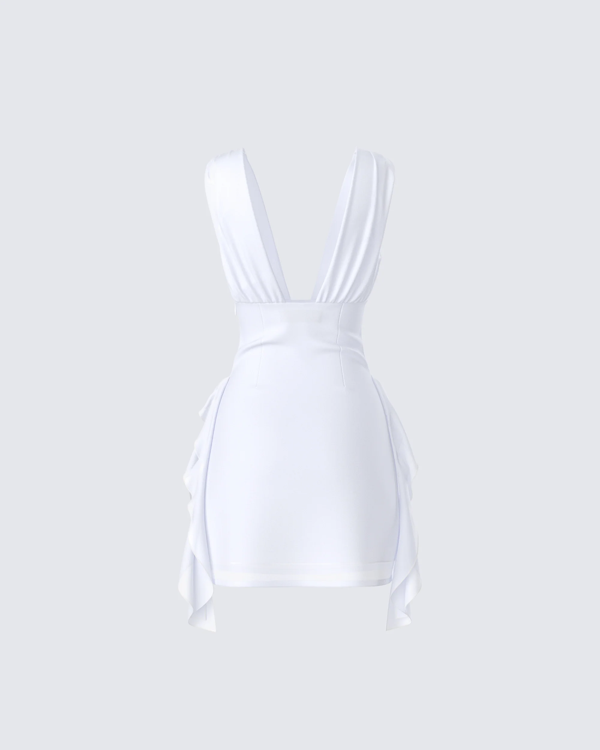 Enzo White Chiffon Mini Dress - Image 3