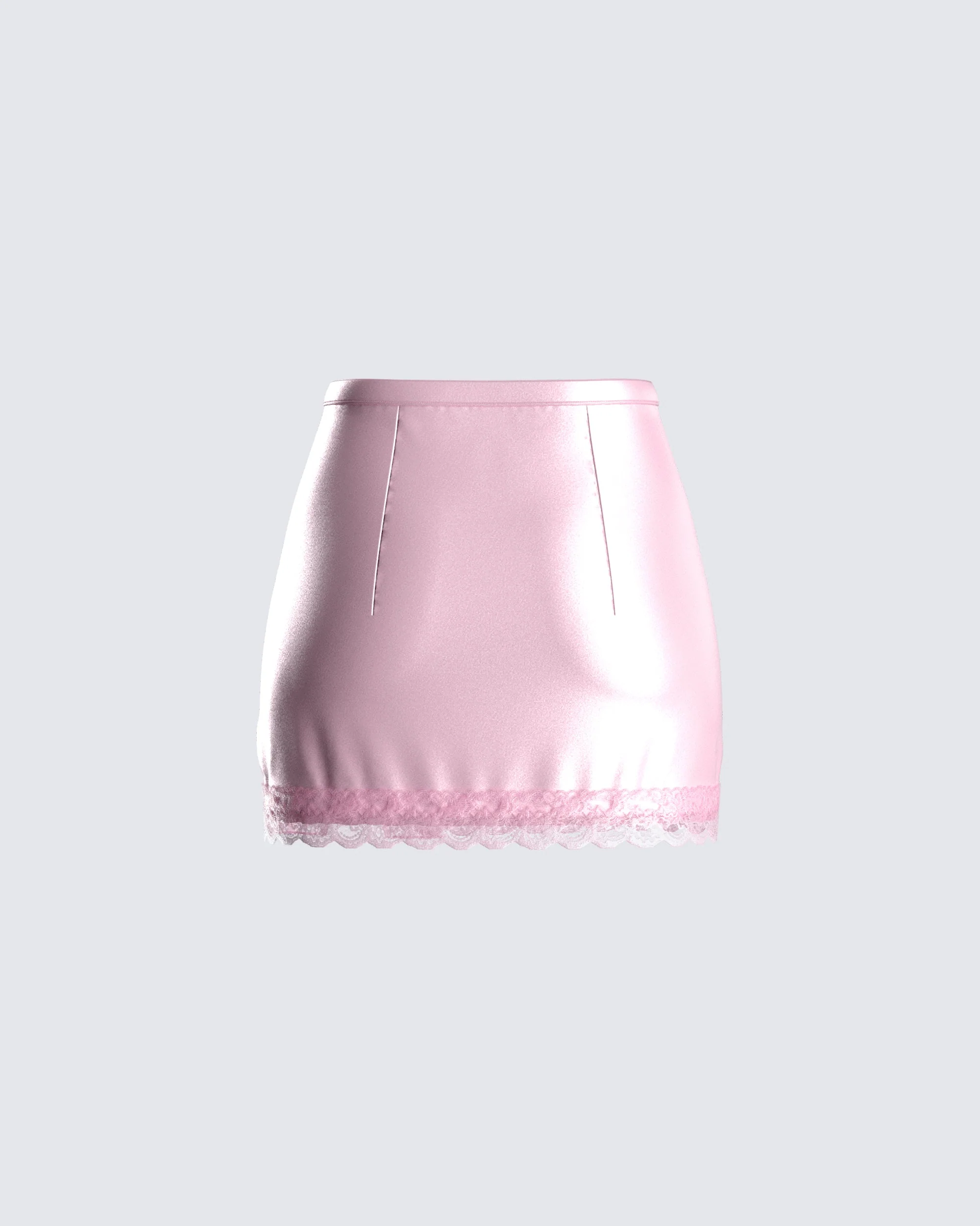 Eris Pink Lace Trim Skirt - Image 3