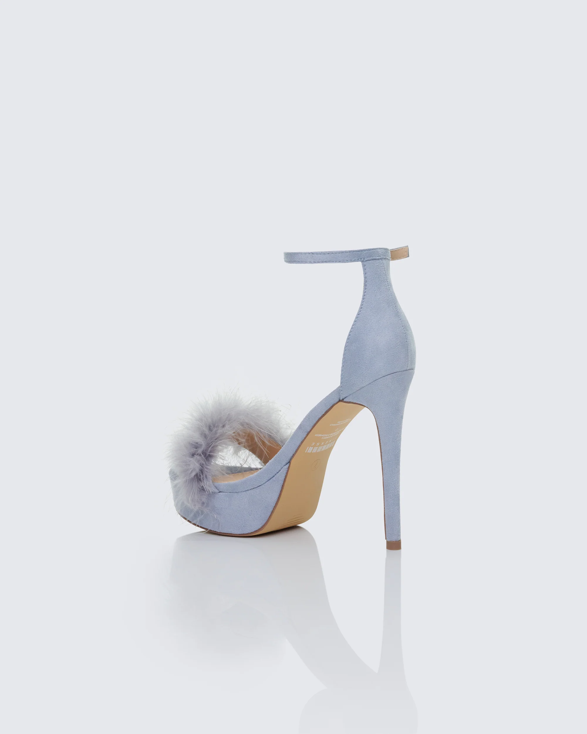 Erminia Blue Feather Detail Heels - Image 3