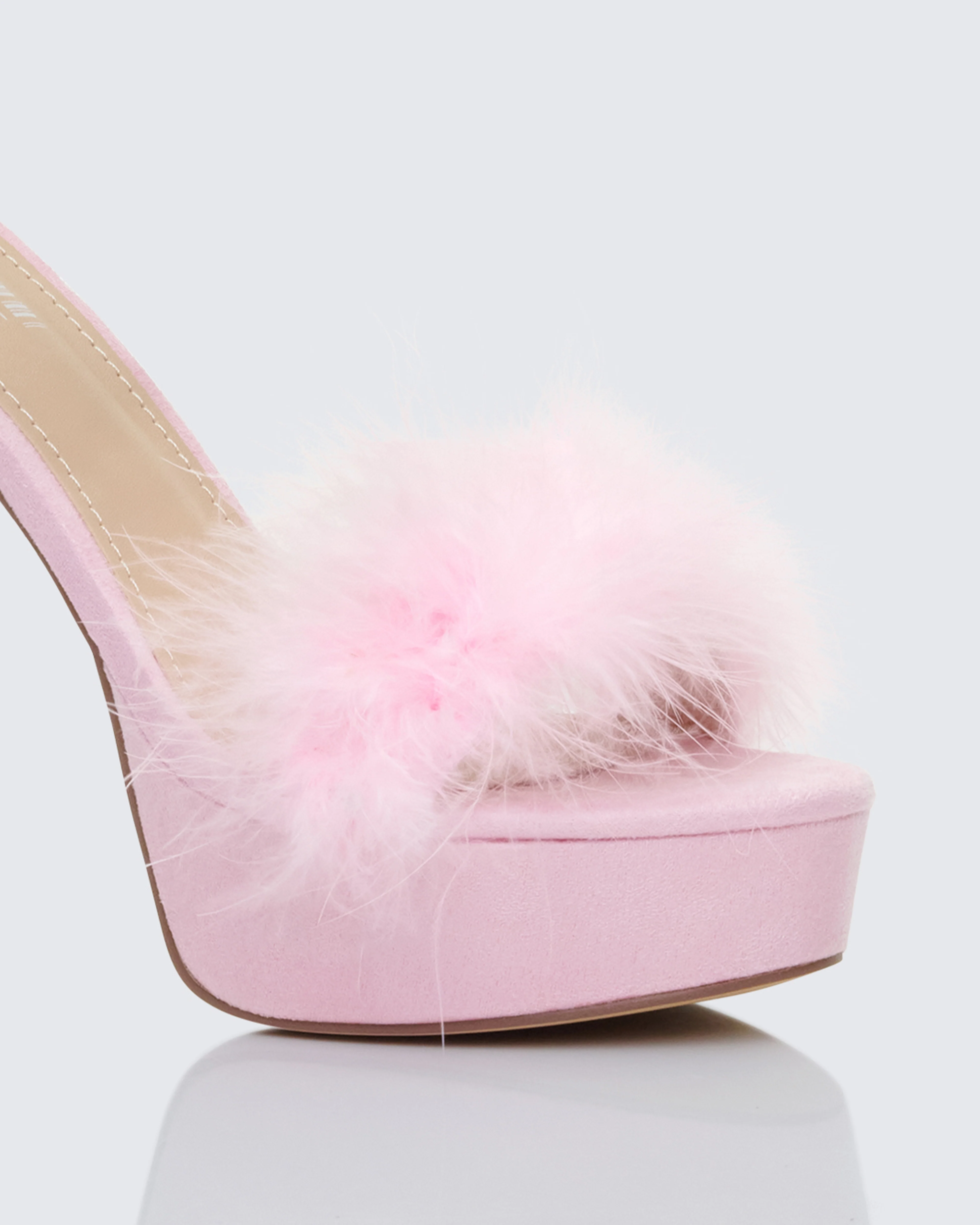 Erminia Pink Feather Detail Heels - Image 4