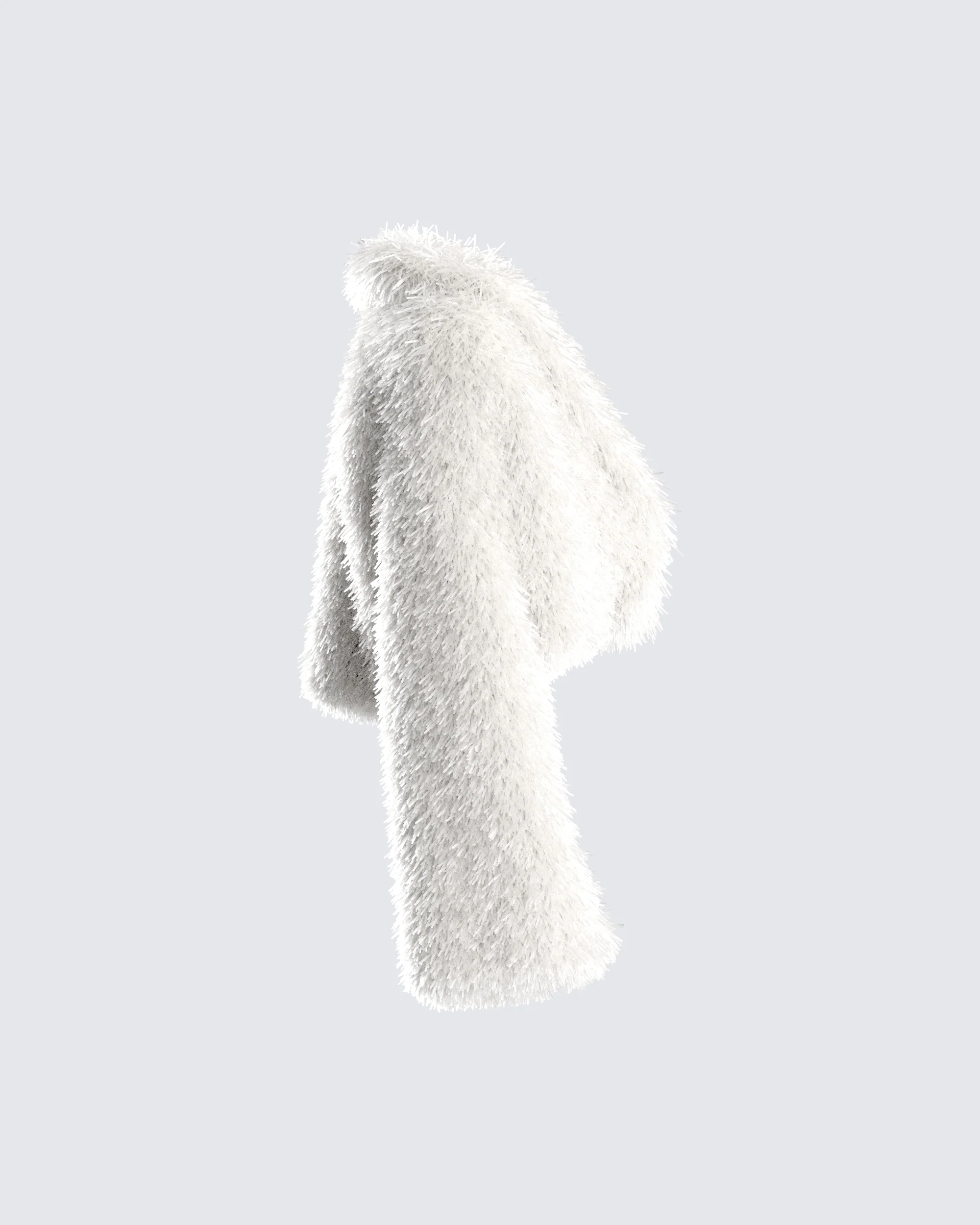 Estella Ivory Vegan Fur Coat - Image 2