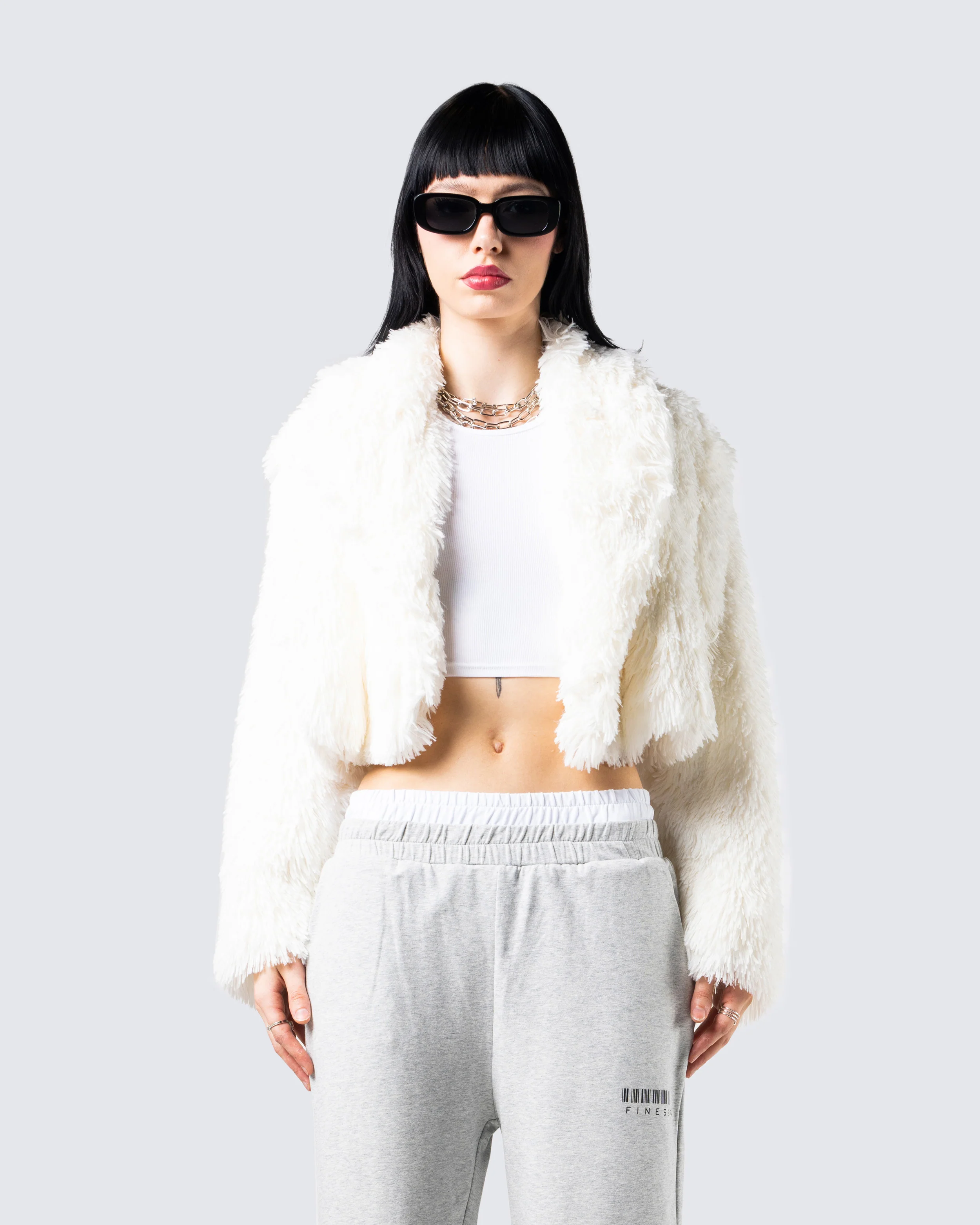 Estella Ivory Vegan Fur Coat - Image 4
