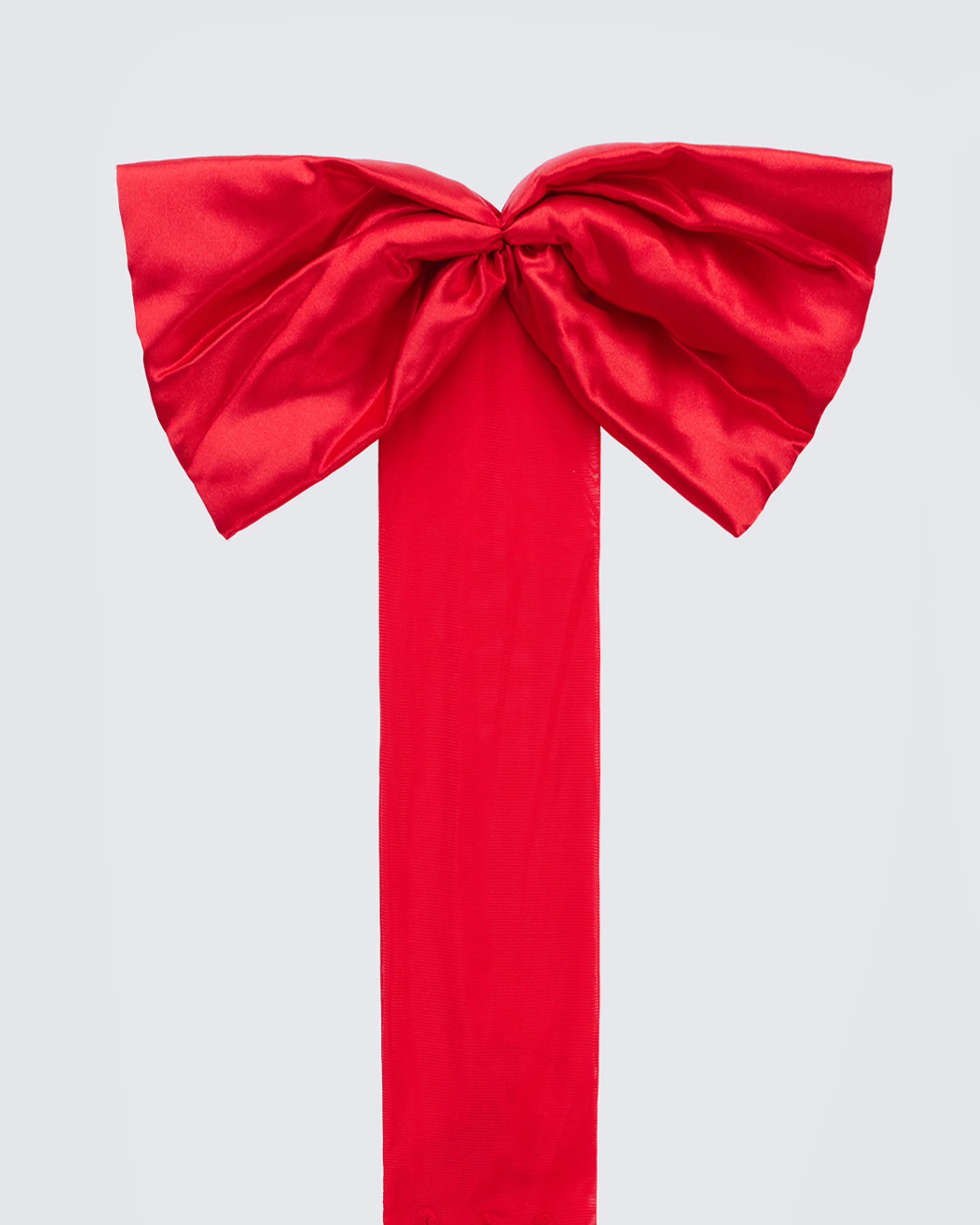 Ethel Red Satin Opera Glove With Oversized Bow - Image 2