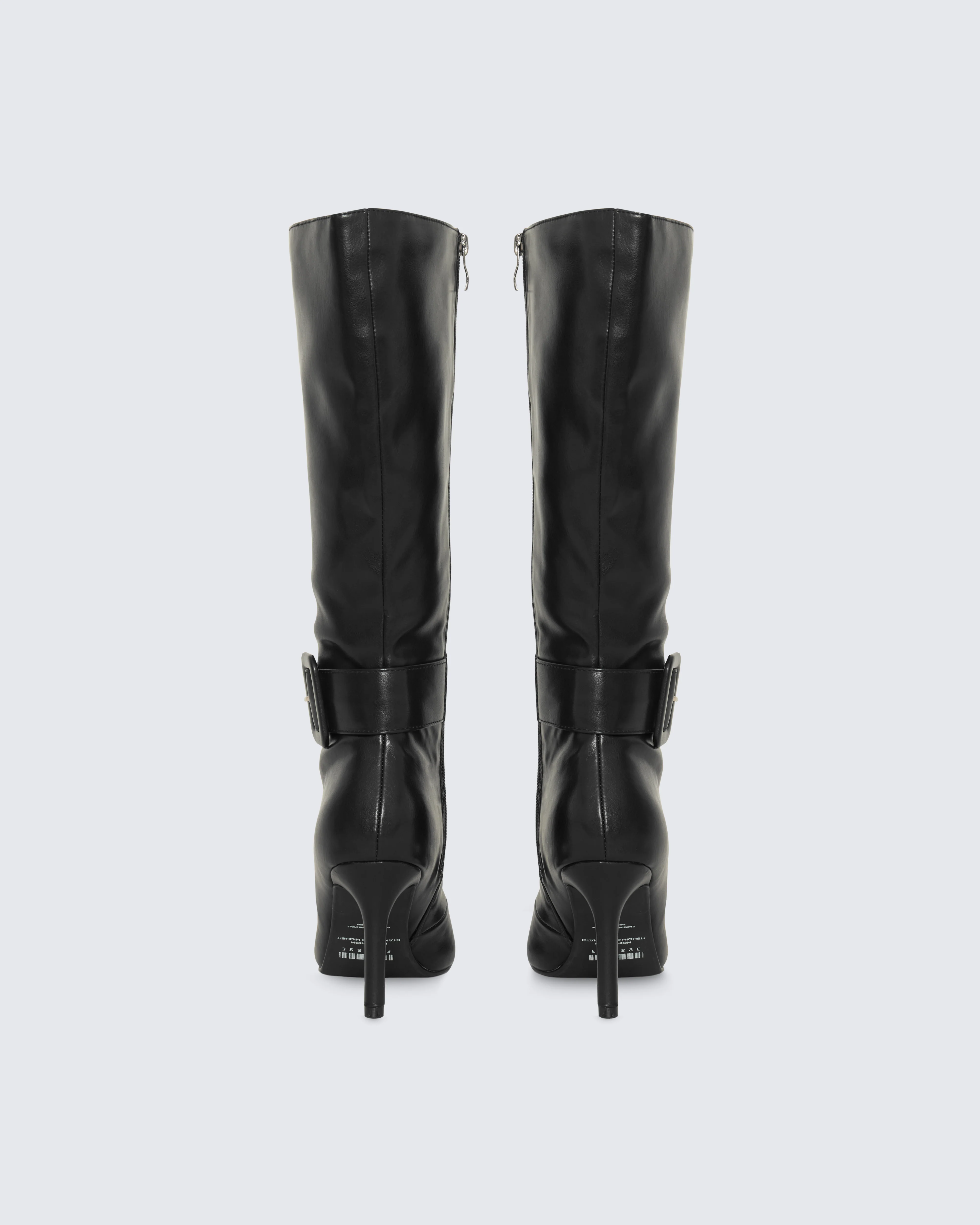 Eunji Black Vegan Leather Boot - Image 3