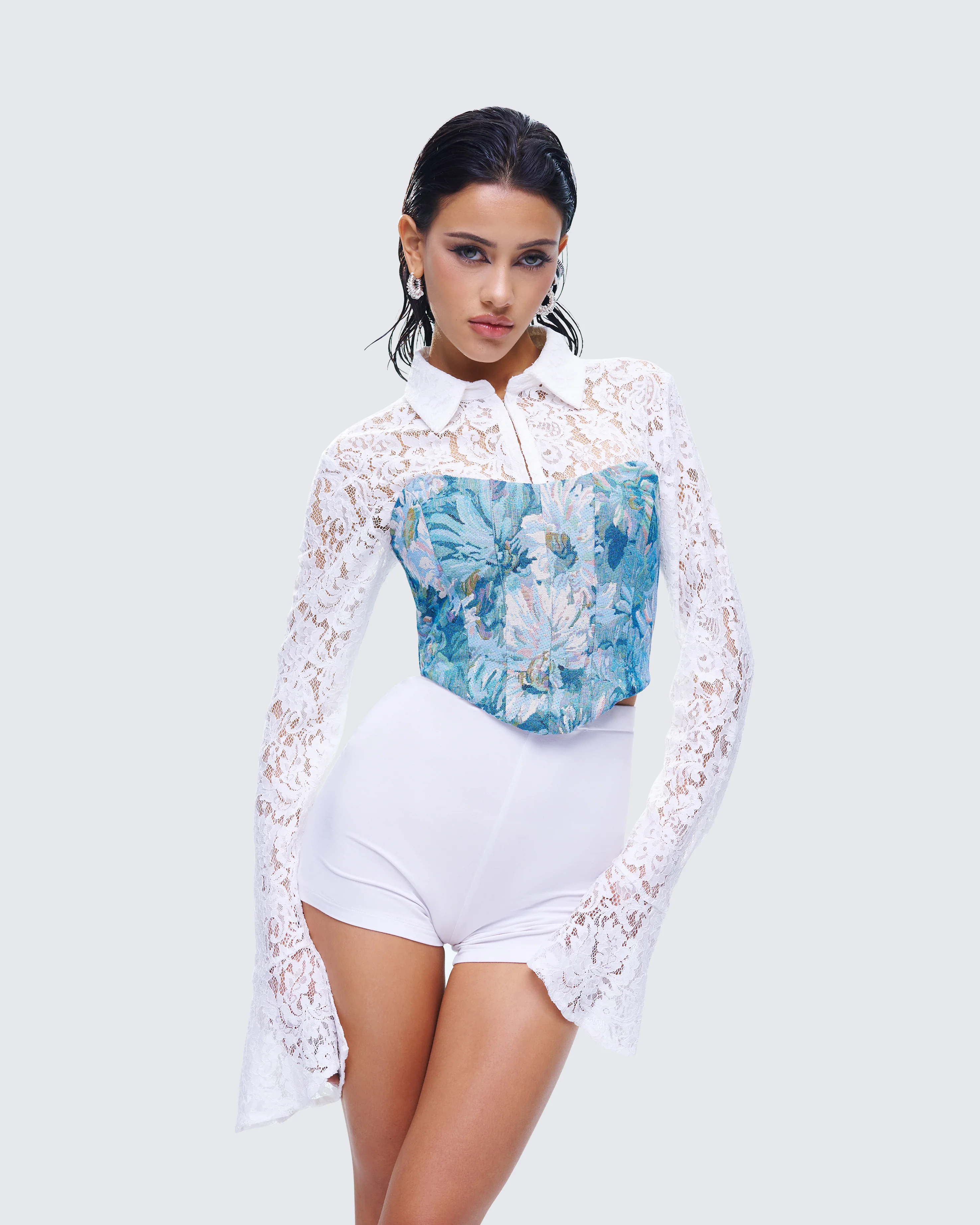 Eunji Multi Jacquard Corset Top - Image 5