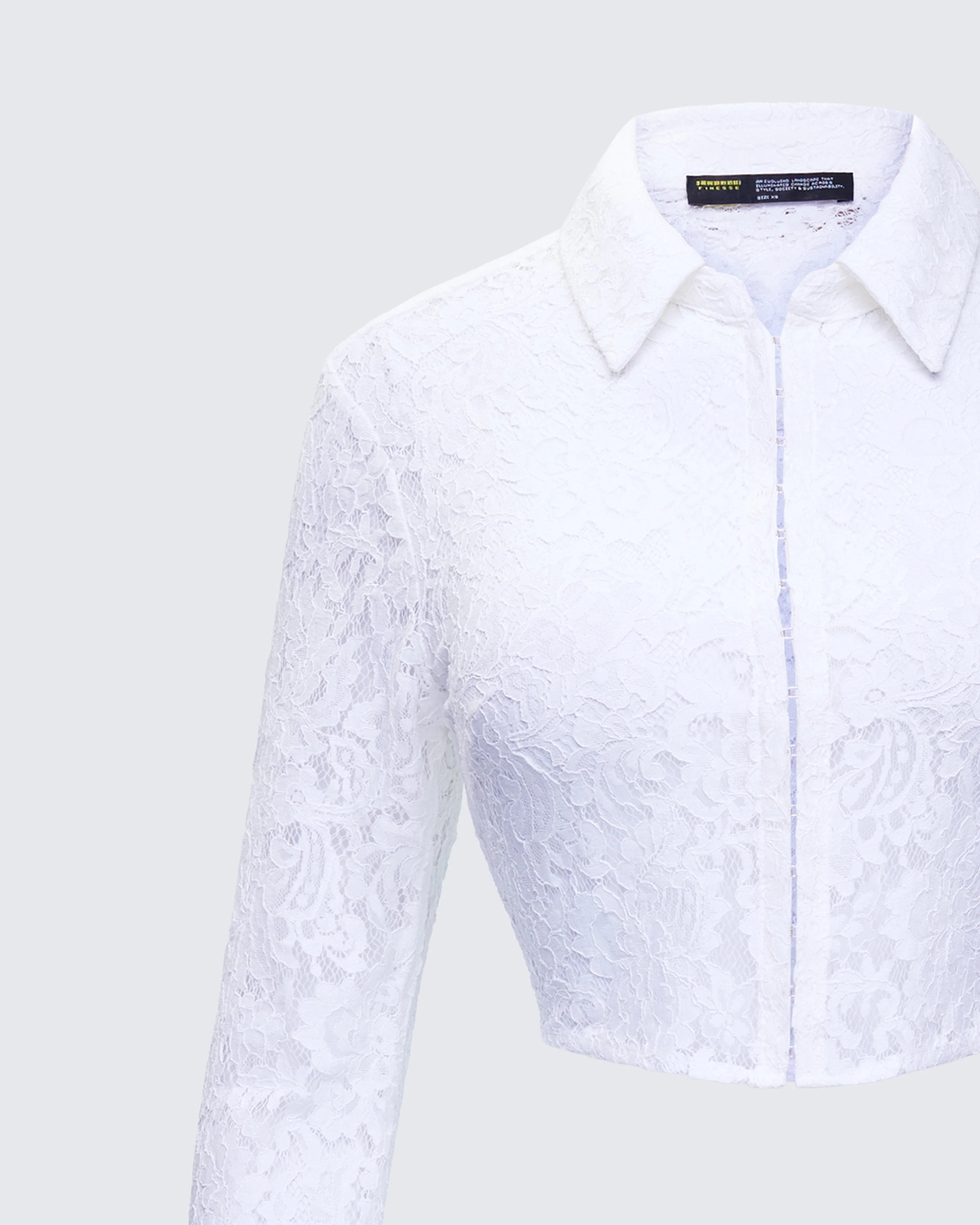 Eunji White Lace Blouse Top - Image 6