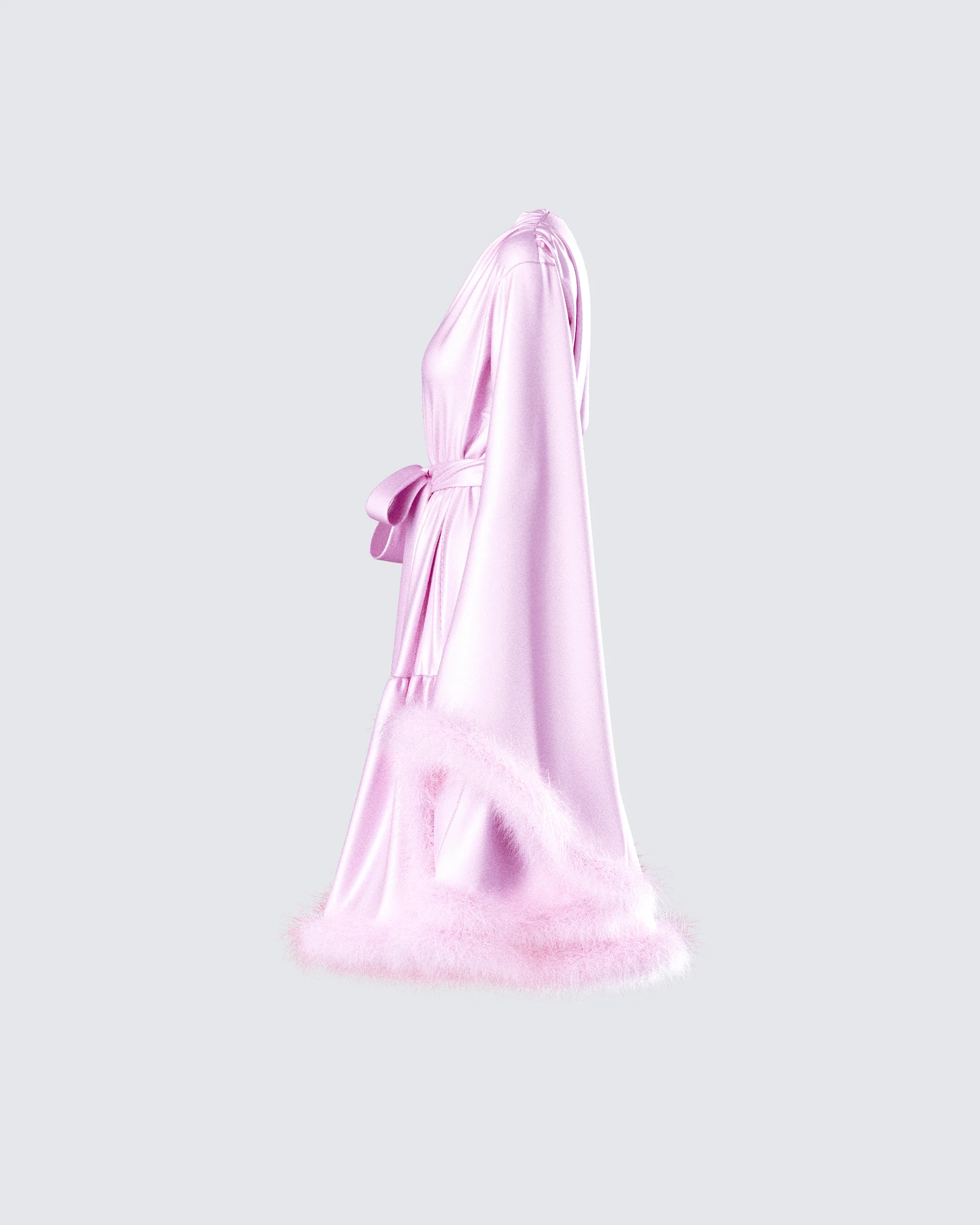 Evalie Pink Feather Trim Robe - Image 2
