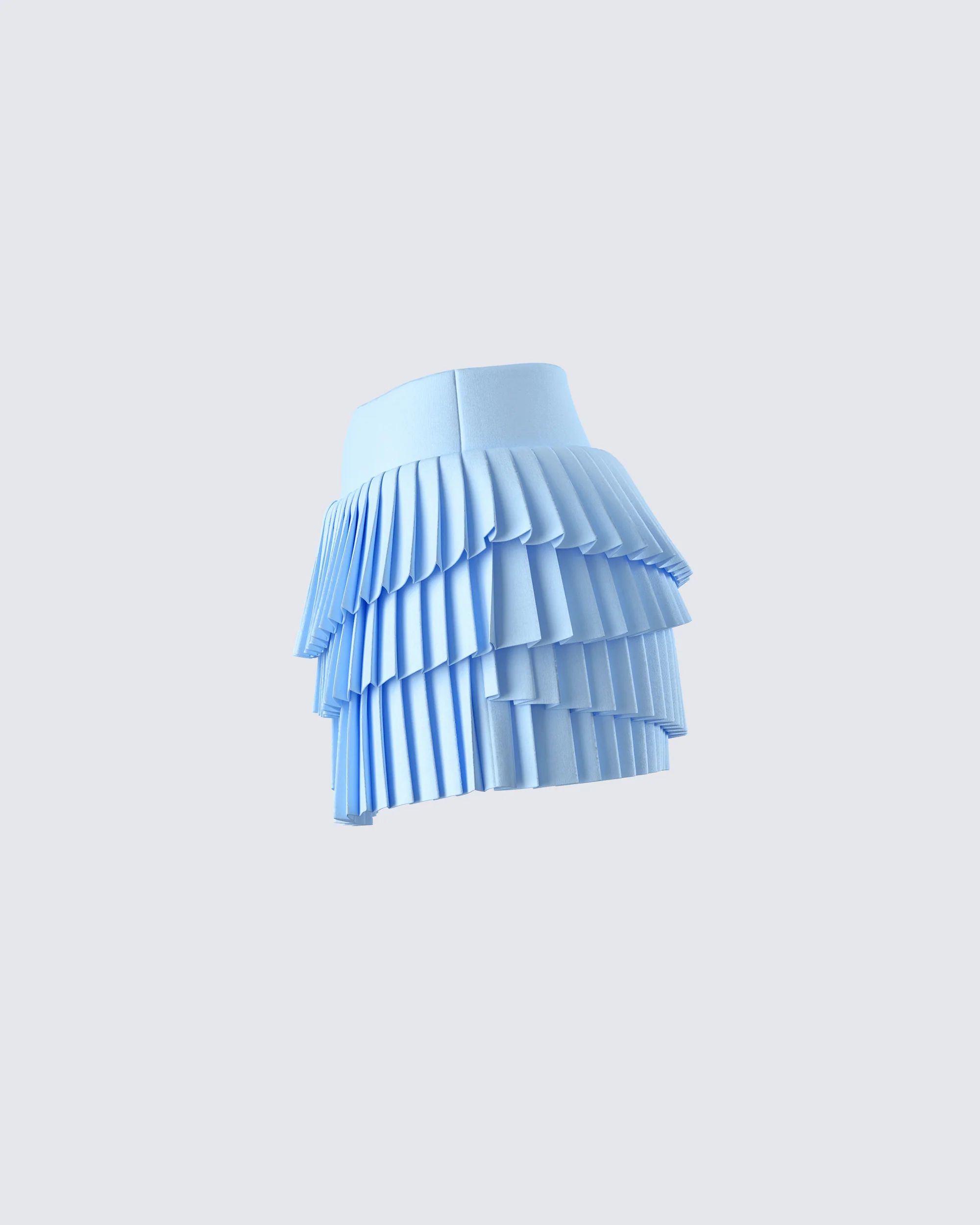 Evalina Blue Pleated Mini Skirt - Image 2