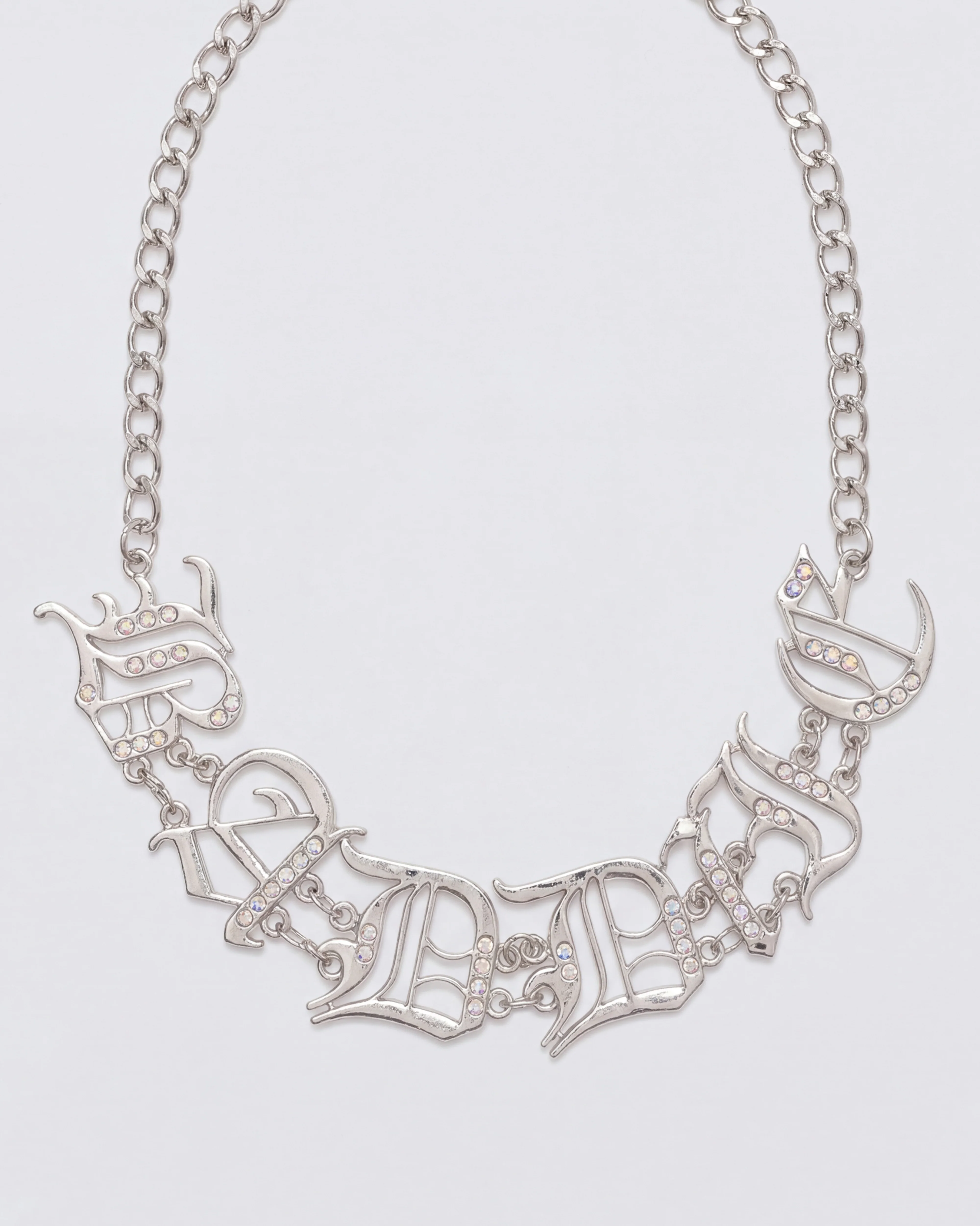 Evania Silver Baddie Diamante Choker - Image 2