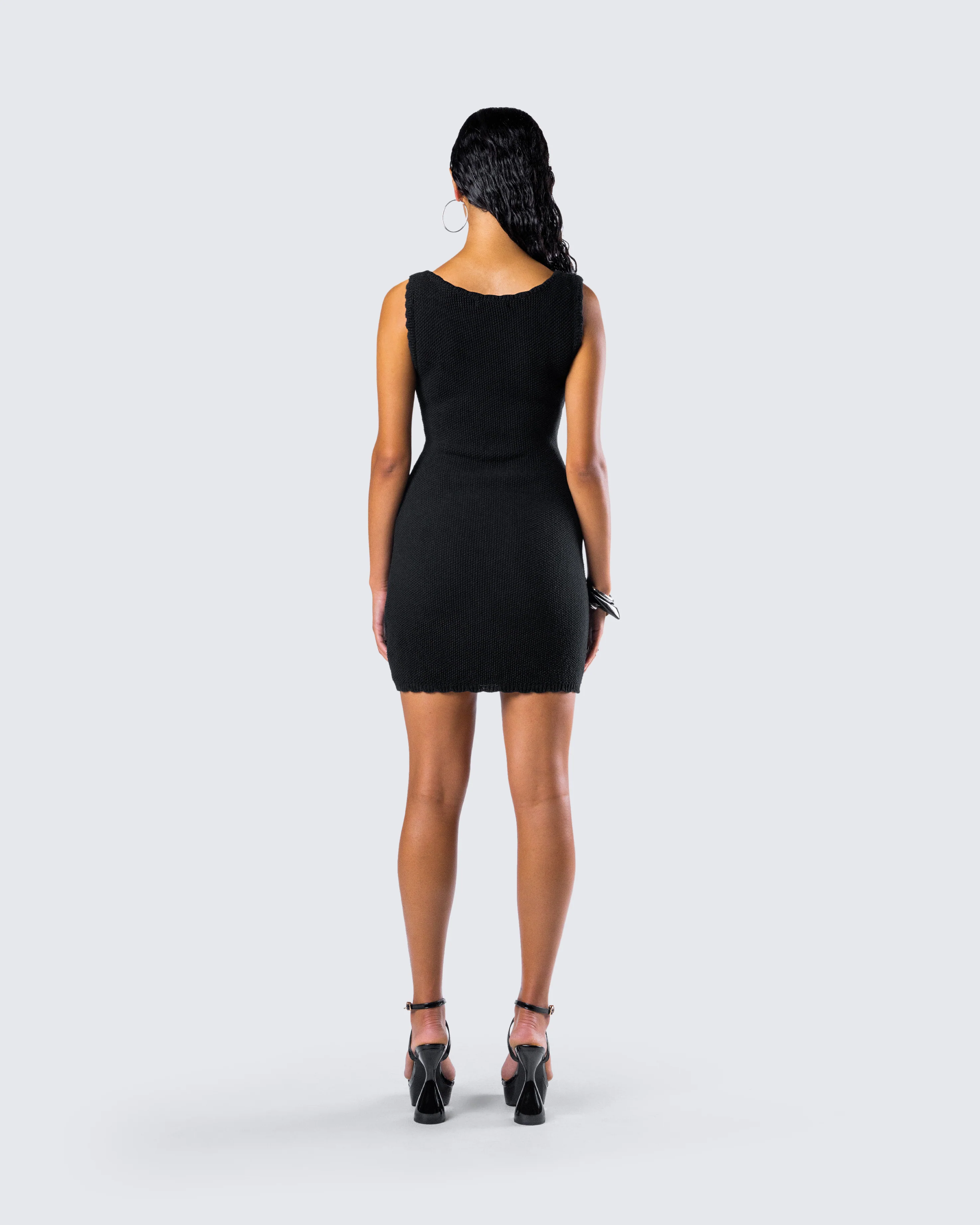 Evianna Black Rosette Mini Dress - Image 7