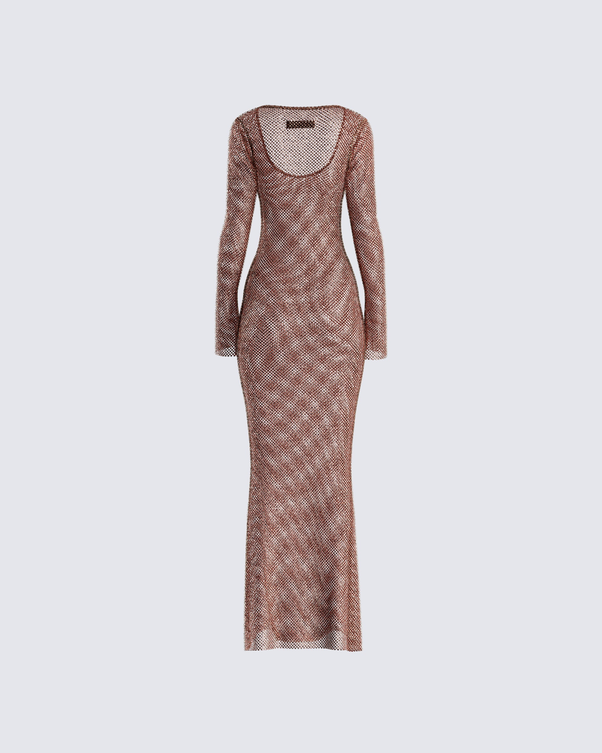 Ewa Brown Rhinestone Maxi Dress - Image 3