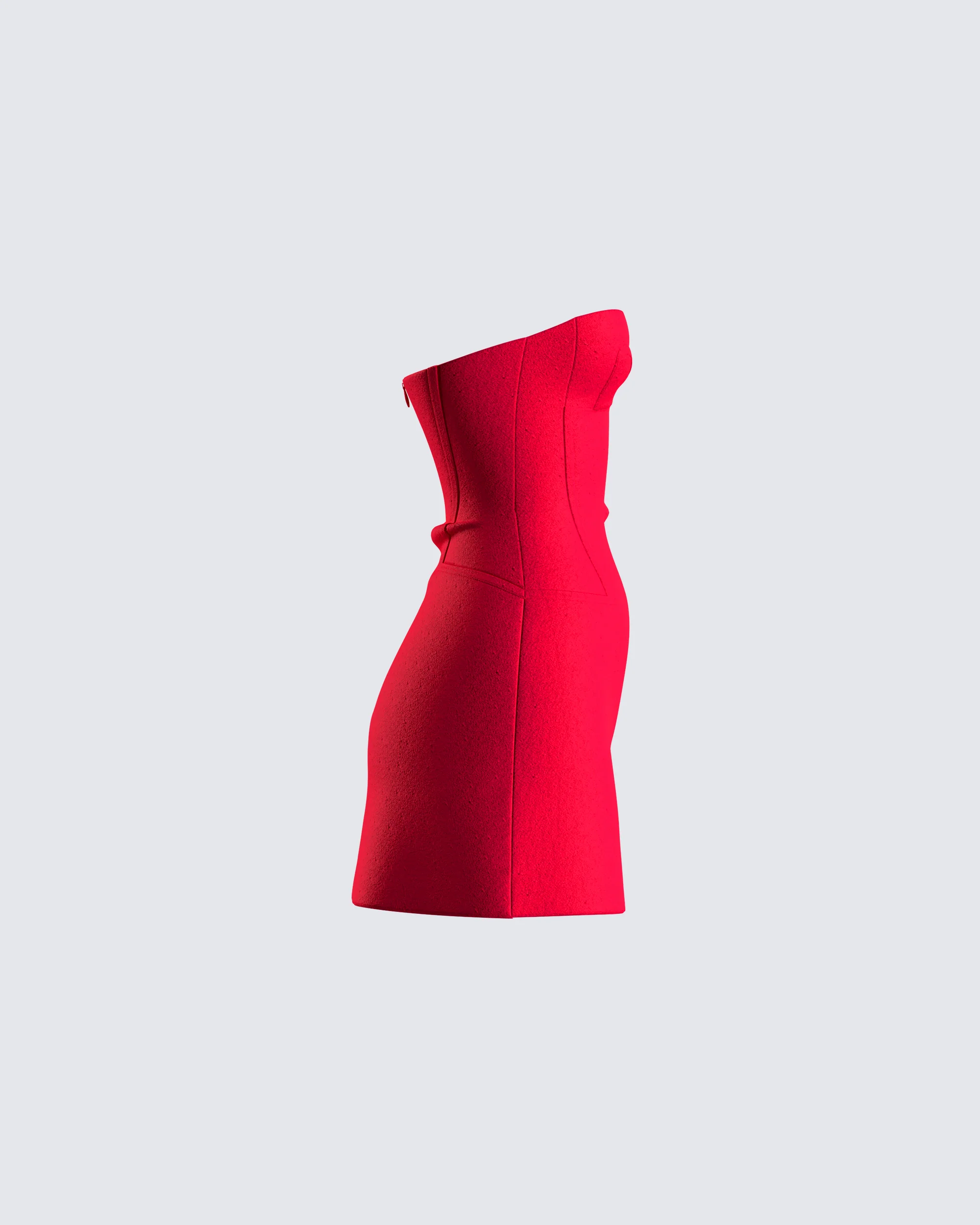 Farida Red Strapless Mini Dress - Image 2